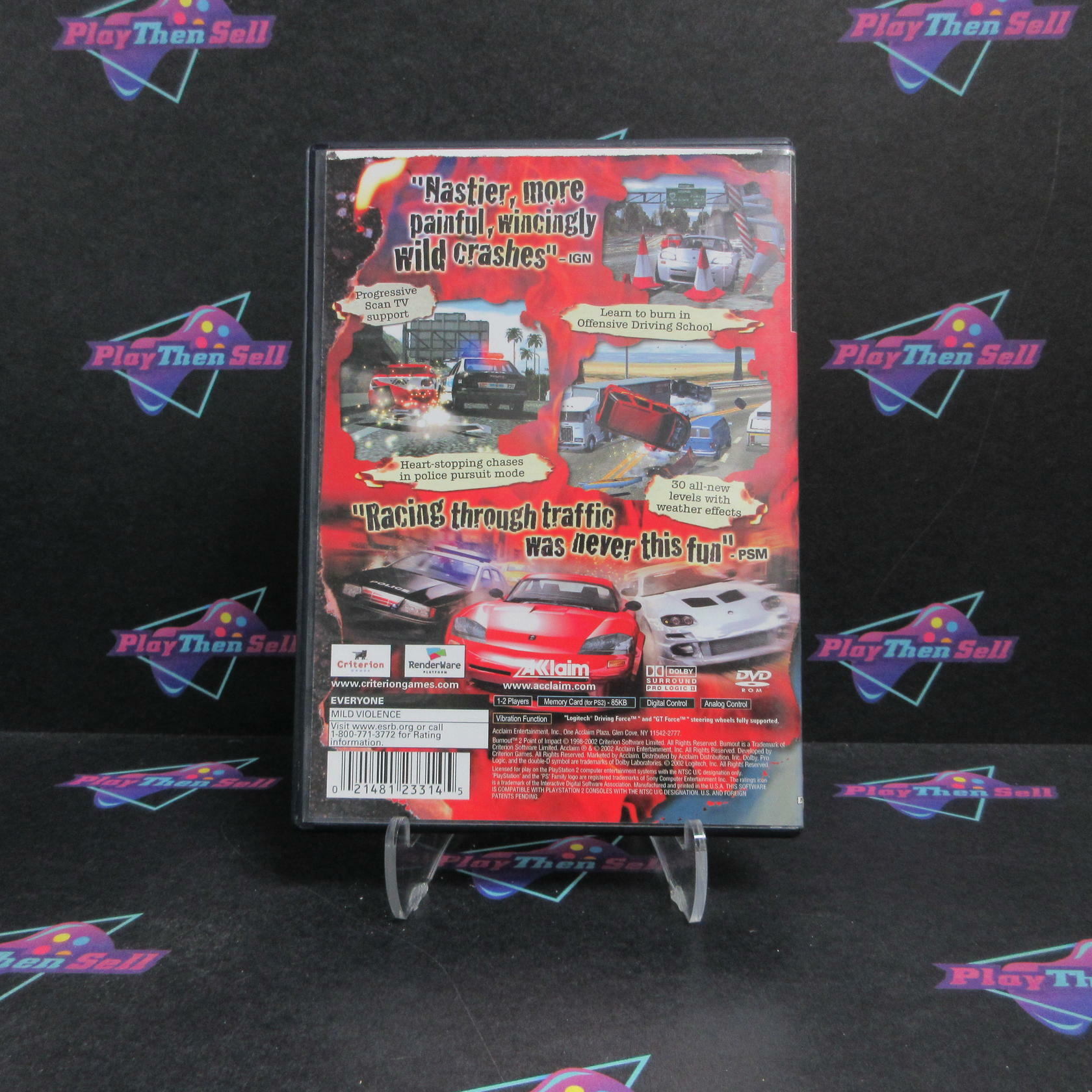 Burnout 2 Point of Impact PS2 PlayStation 2 + Reg Card Complete - Very Good