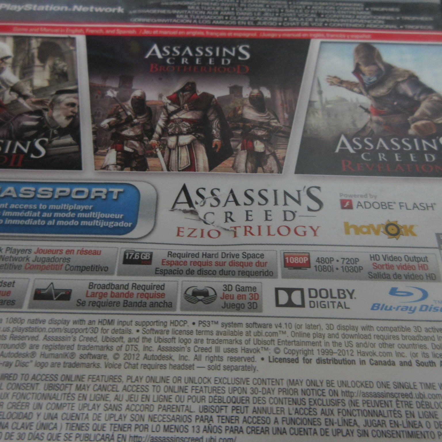 Assassin's Creed Ezio Trilogy PS3 PlayStation 3 Complete - Very Good