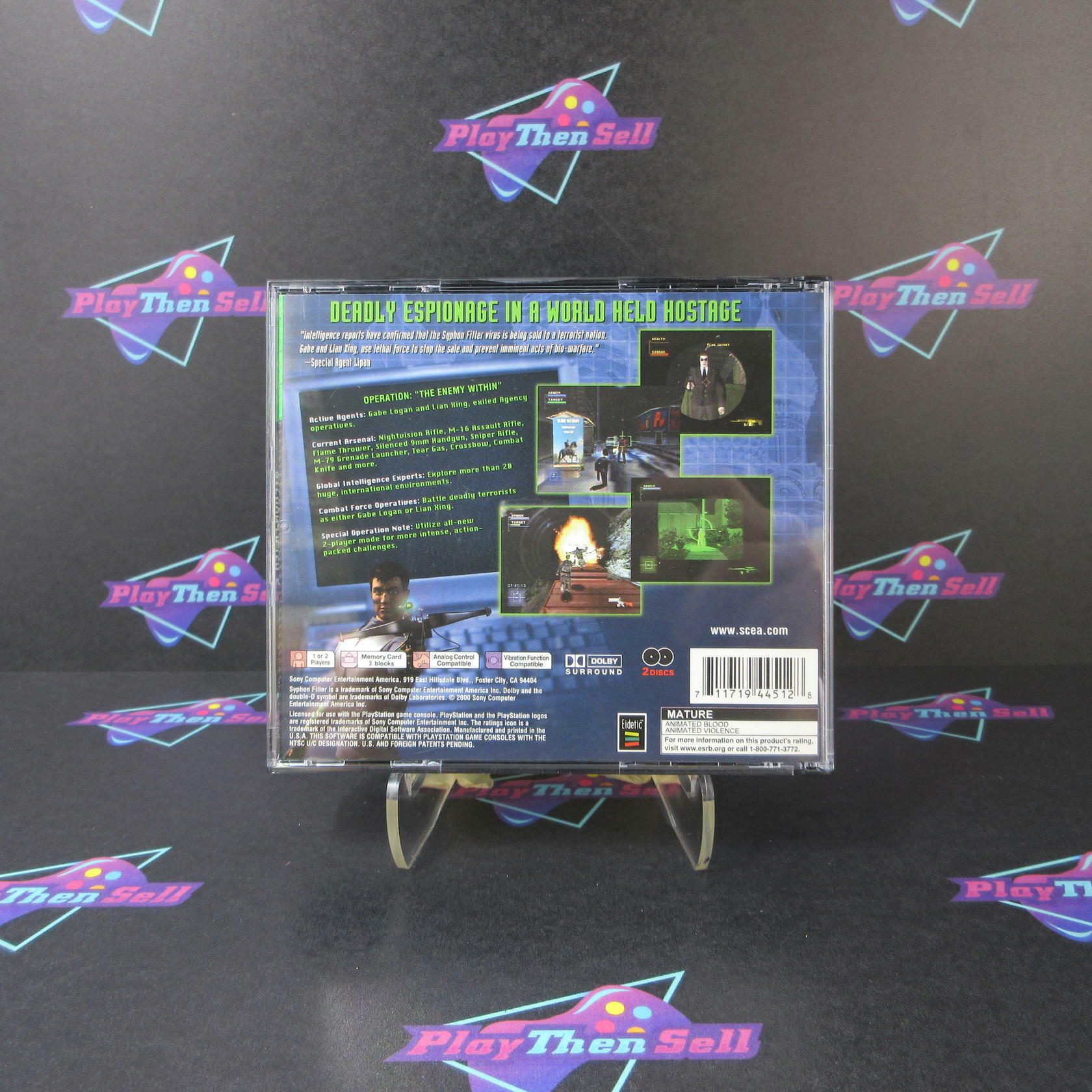 Syphon Filter 2 PS1 PlayStation 1 Greatest Hits Complete - Refurbished