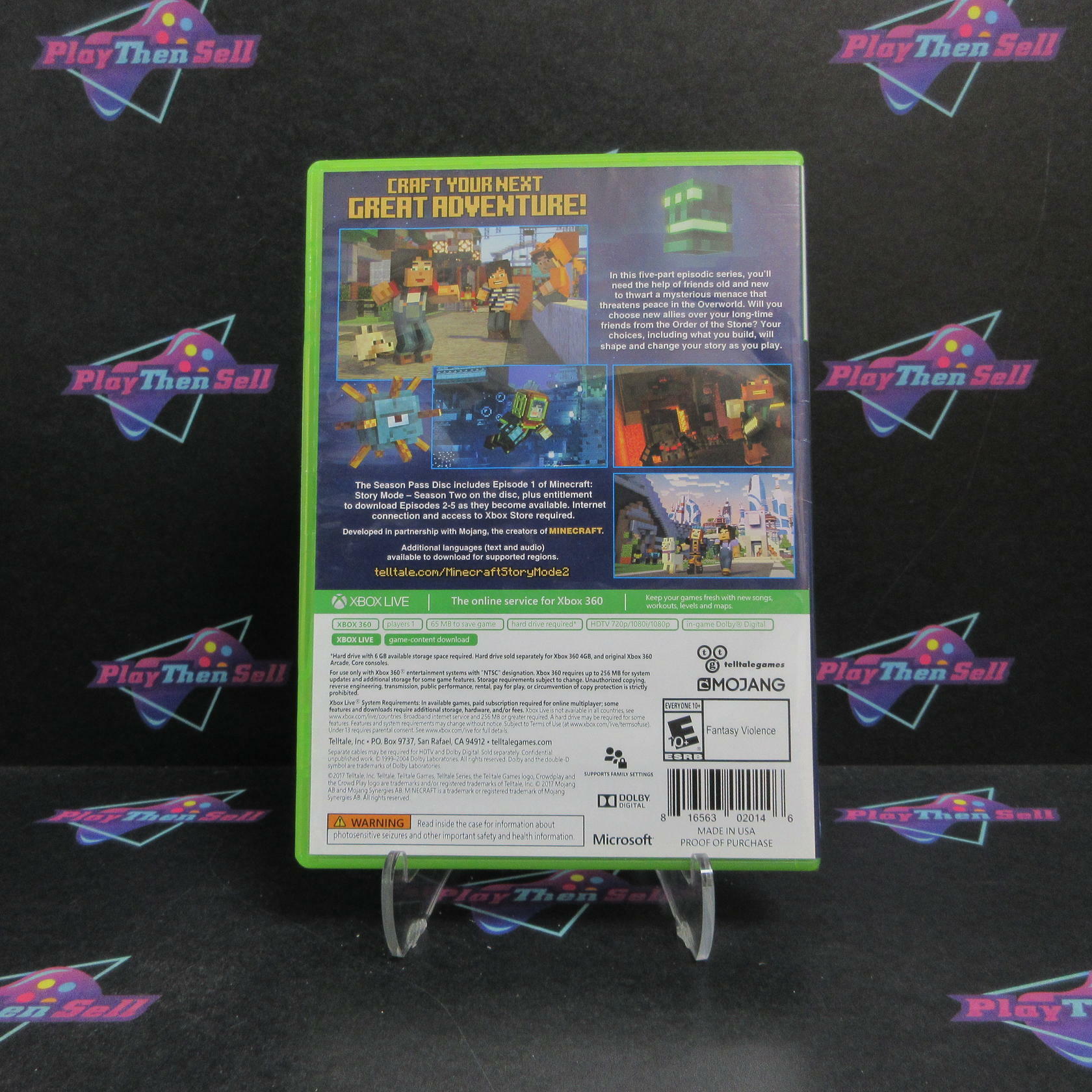 Minecraft Story Mode Season 2 Xbox 360 Complete - Excellent