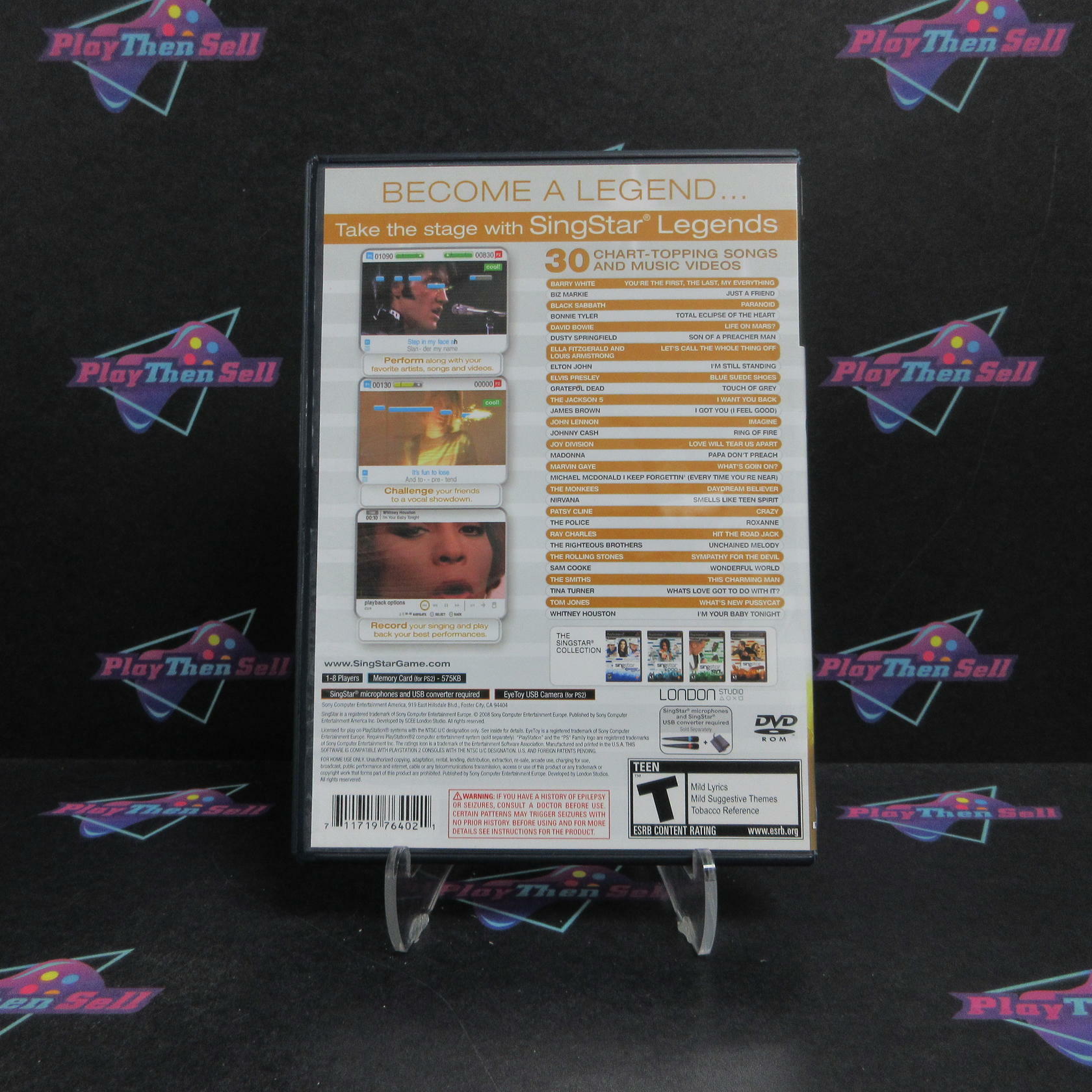 SingStar Legends Software Only PS2 PlayStation 2 + Reg Card Complete - Excellent
