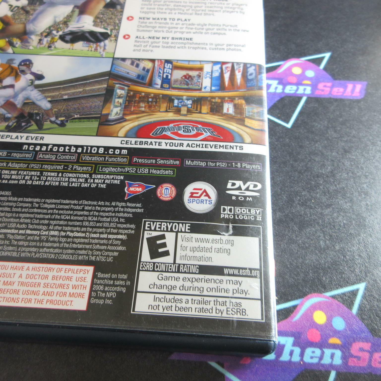 NCAA Football 08 PS2 PlayStation 2 Complete - Very Good