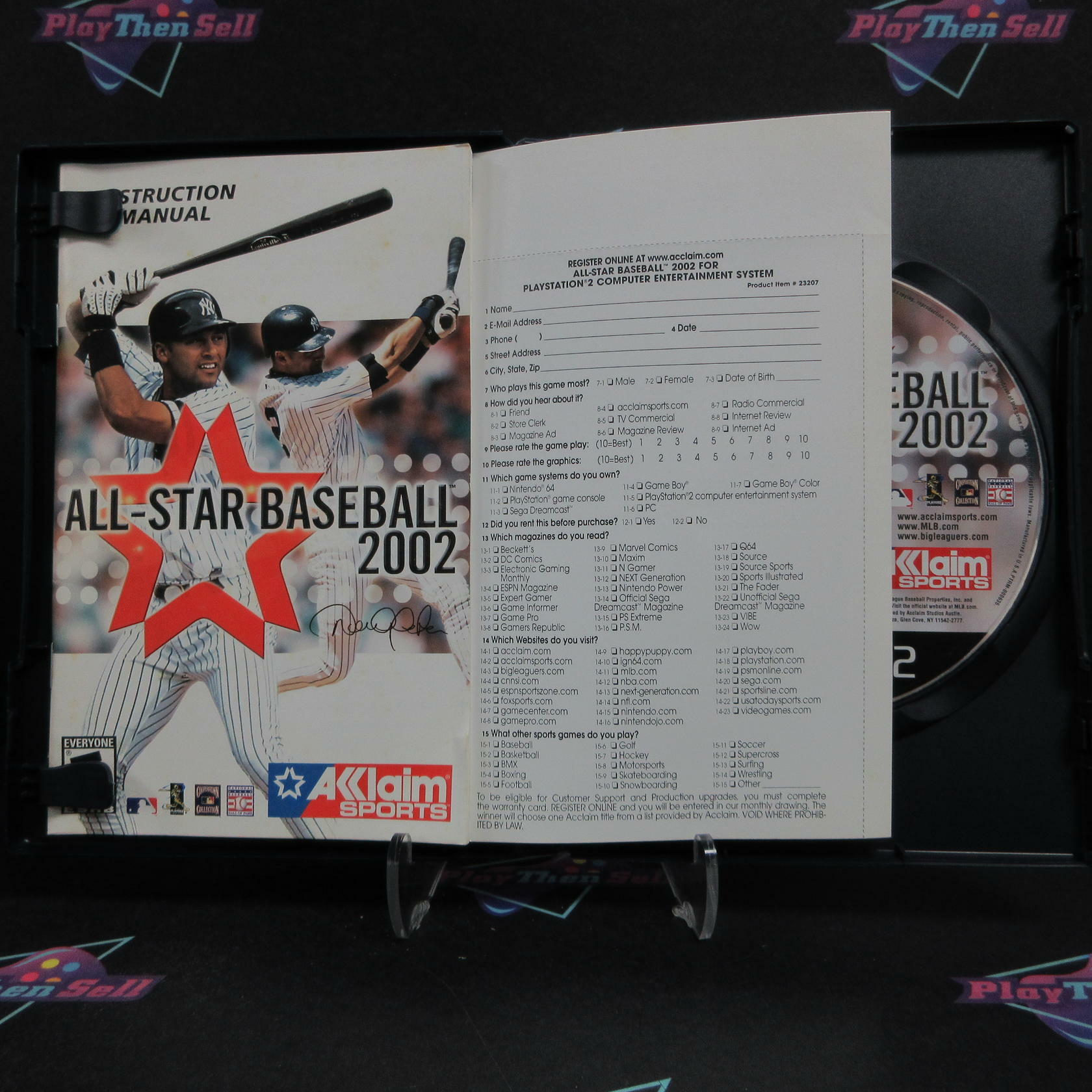 All Star Baseball 2002 PS2 PlayStation 2 + Reg Card Complete - Very Good