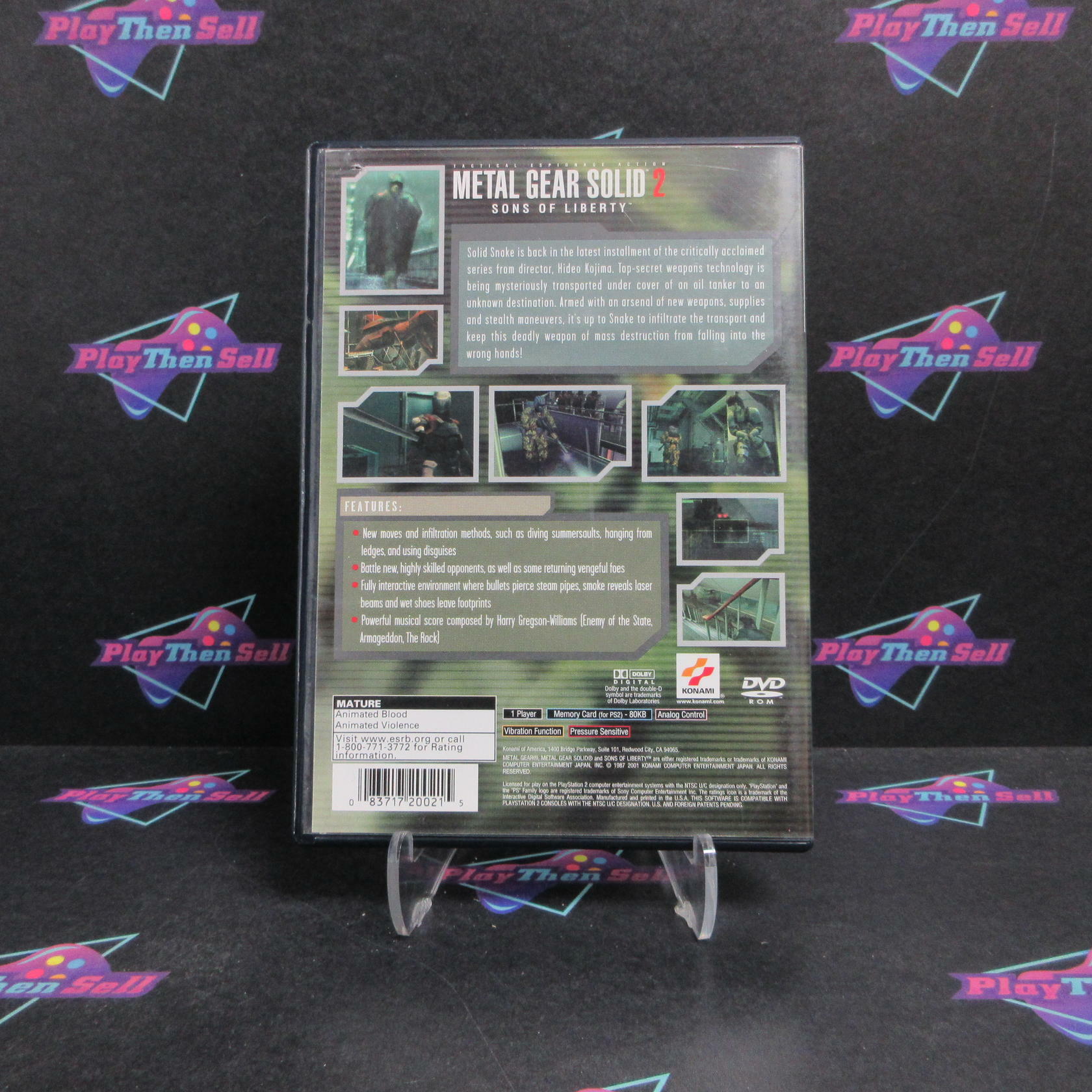Metal Gear Solid 2 Sons of Liberty PS2 PlayStation 2 + Reg Card CIB - Very Good
