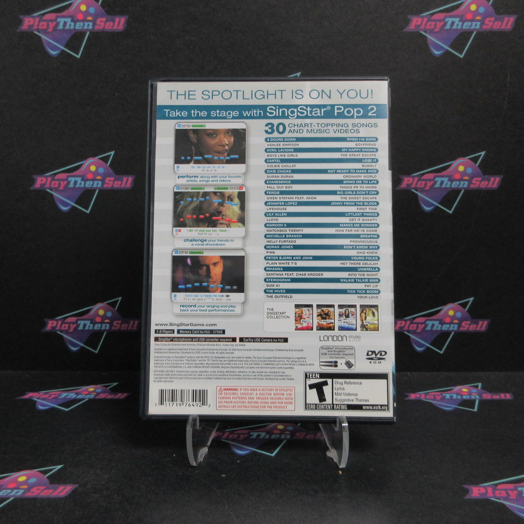 SingStar Pop Vol 2 PS2 PlayStation 2 + Reg Card Complete - Very Good