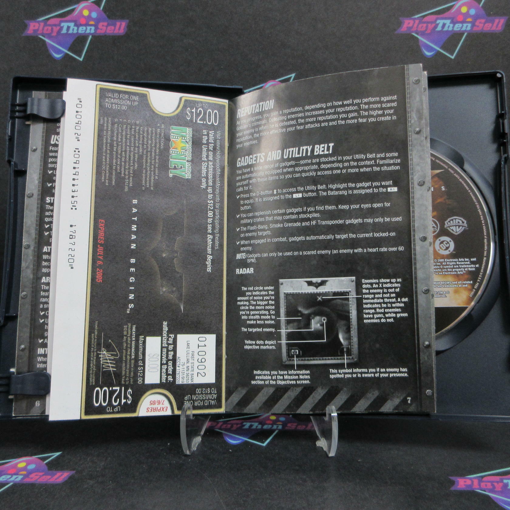 Batman Begins PS2 PlayStation 2 + Movie Ticket Complete - Excellent