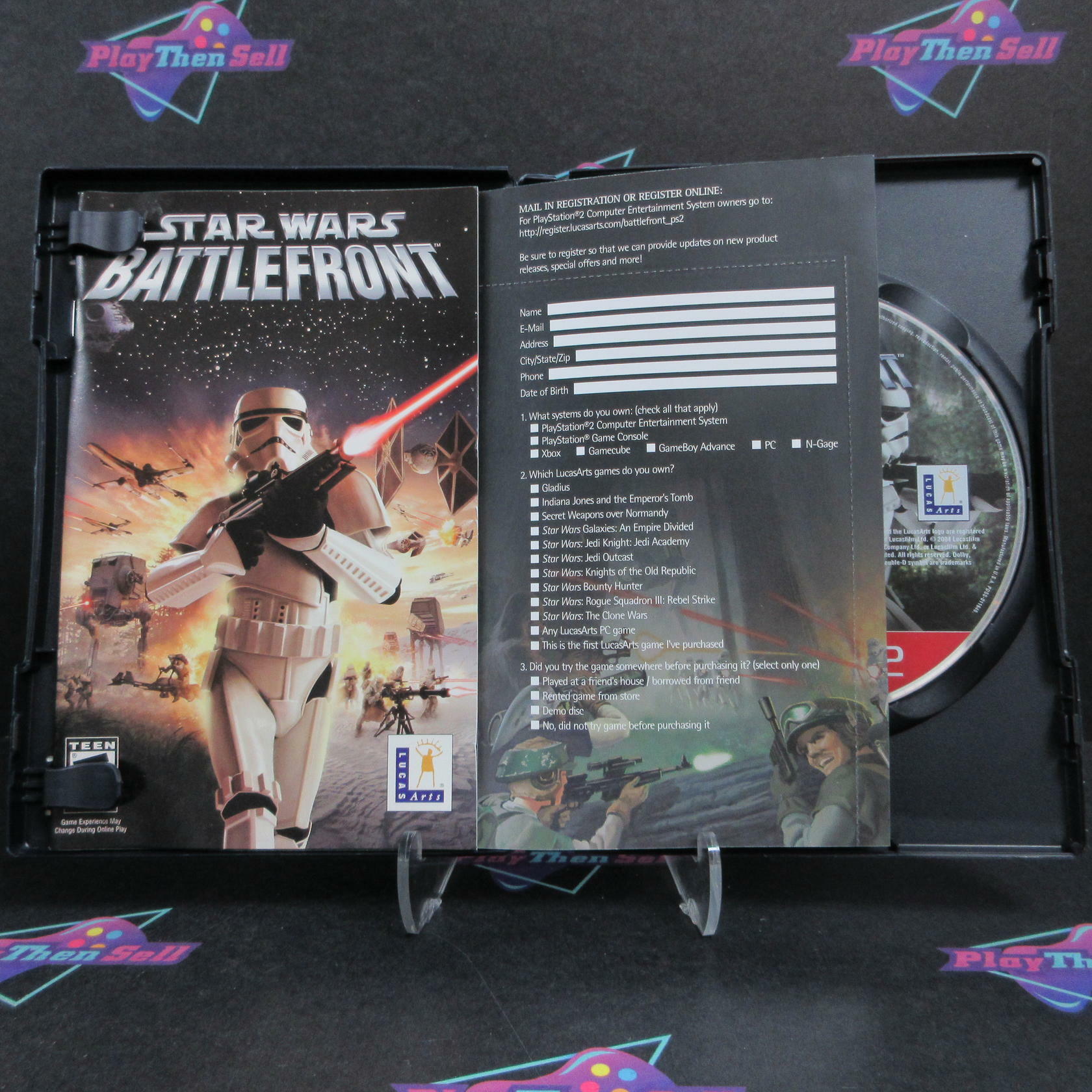 Star Wars Battlefront PS2 PlayStation 2 GH + Reg Card Complete - Very Good