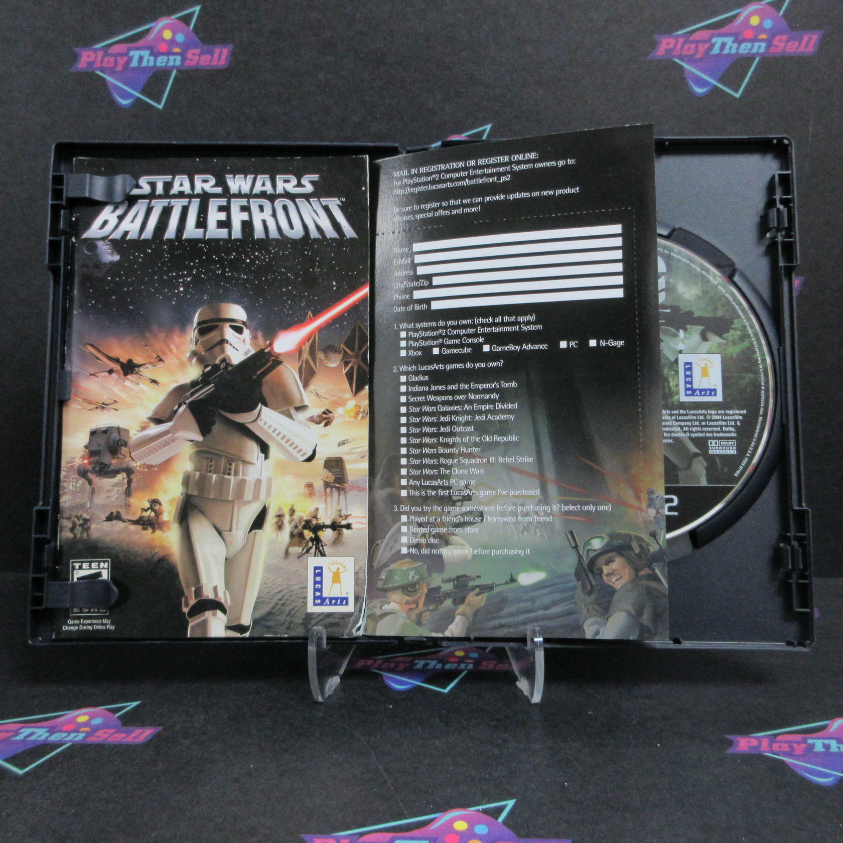 Star Wars Battlefront PS2 PlayStation 2 + Reg Card Complete - Very Good