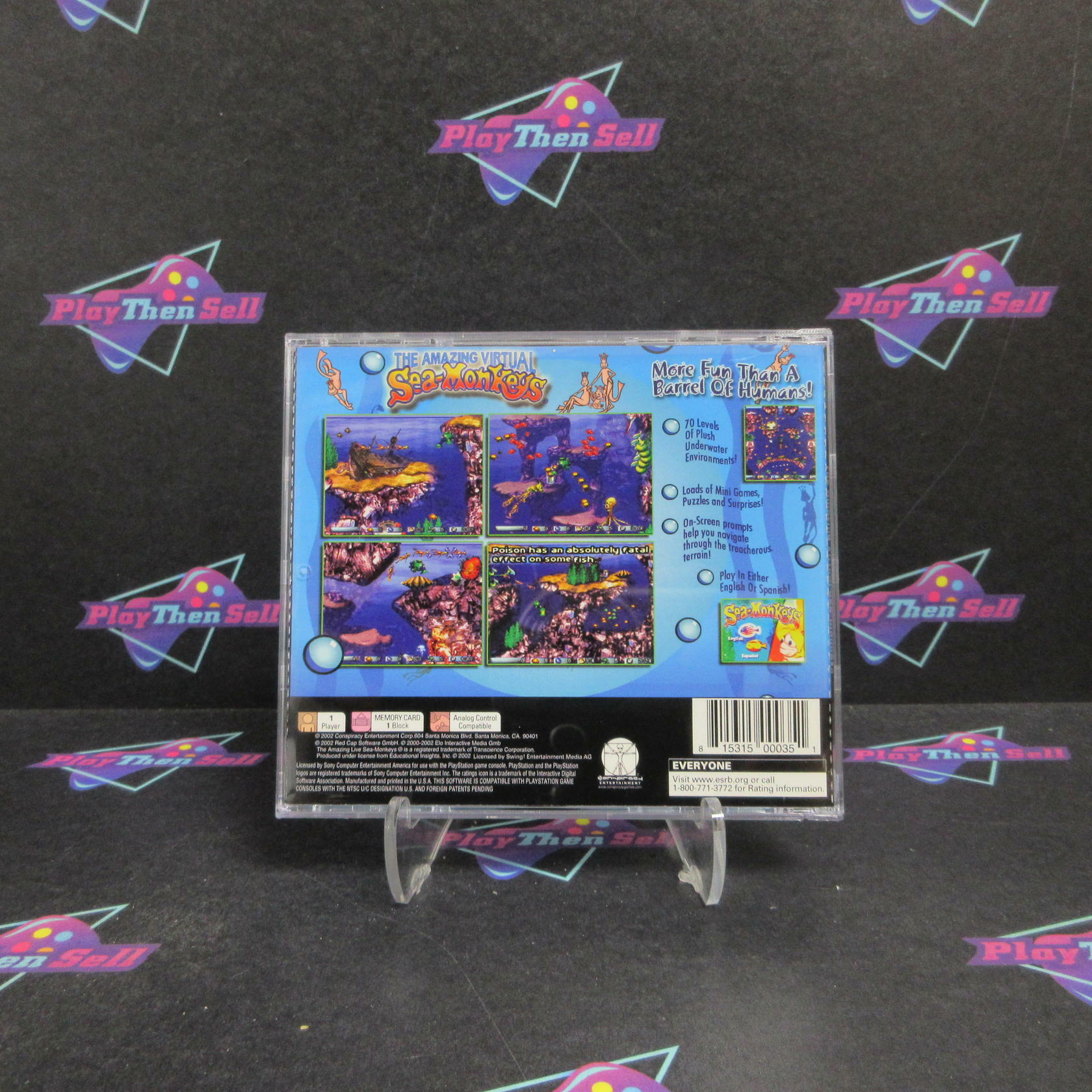 The Amazing Virtual Sea Monkeys PS1 PlayStation 1 Complete - Refurbished