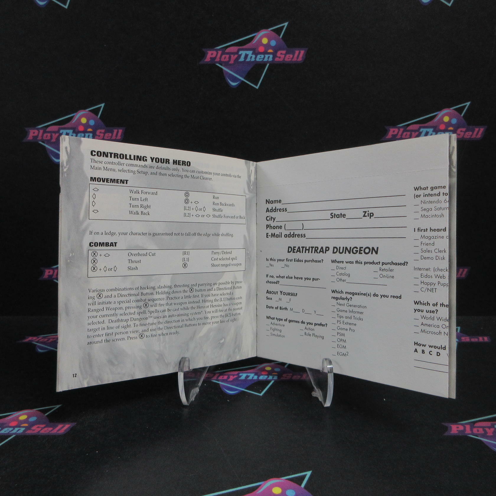 Deathtrap Dungeon PS1 PlayStation 1 + Reg Card Complete - Very Good