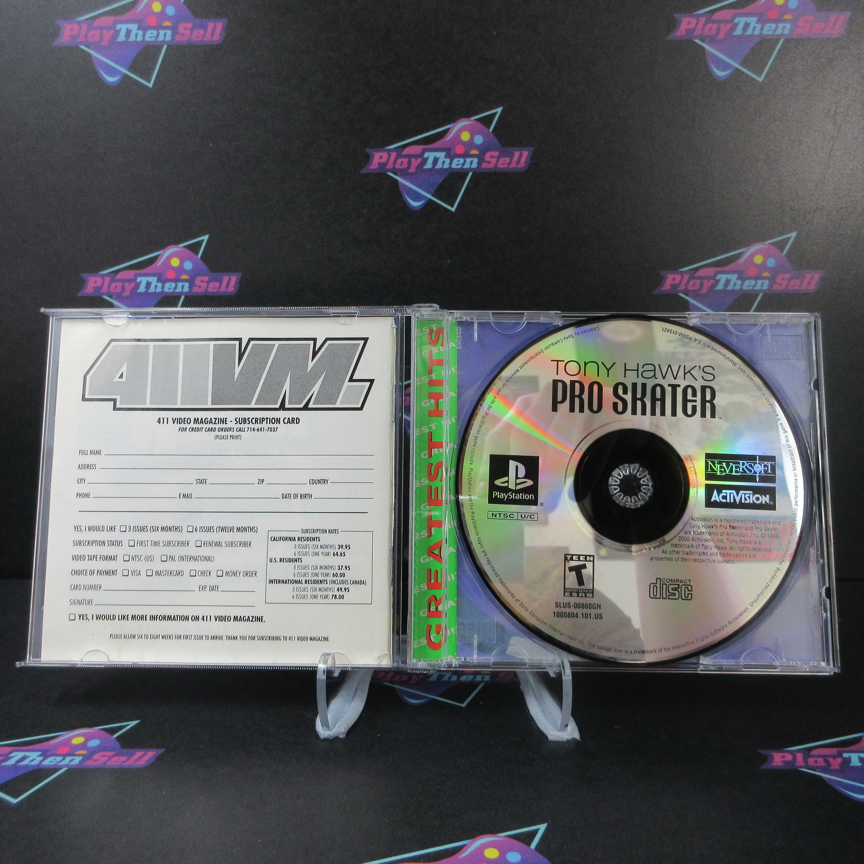 Tony Hawk's Pro Skater PS1 PlayStation 1 GH + Reg Card Complete - Very Good