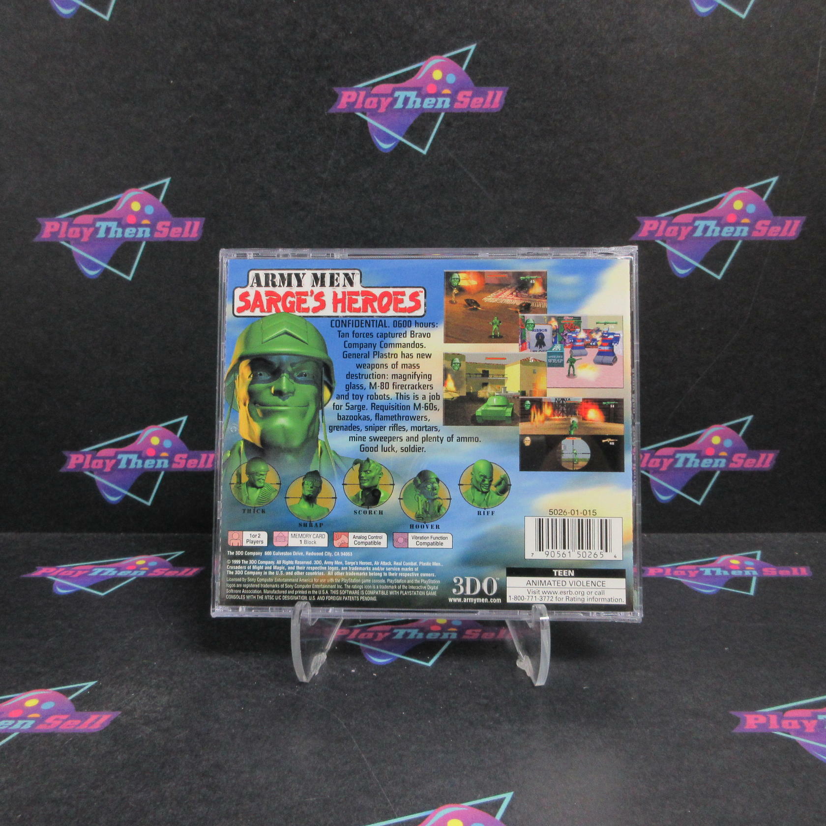 Army Men Sarge's Heroes PS1 PlayStation 1 - Very Good