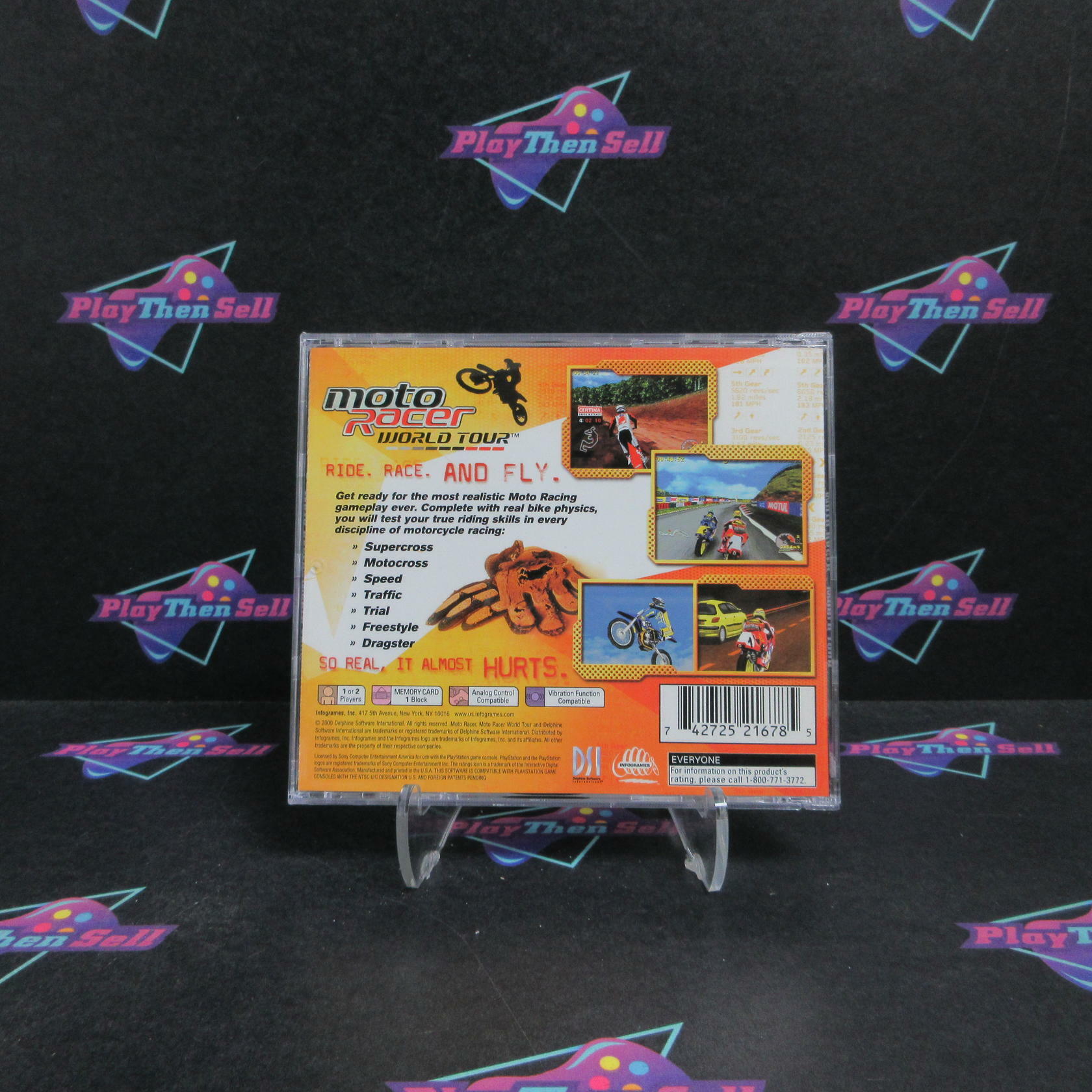 Moto Racer World Tour PS1 PlayStation 1 + Reg Card Complete - Very Good