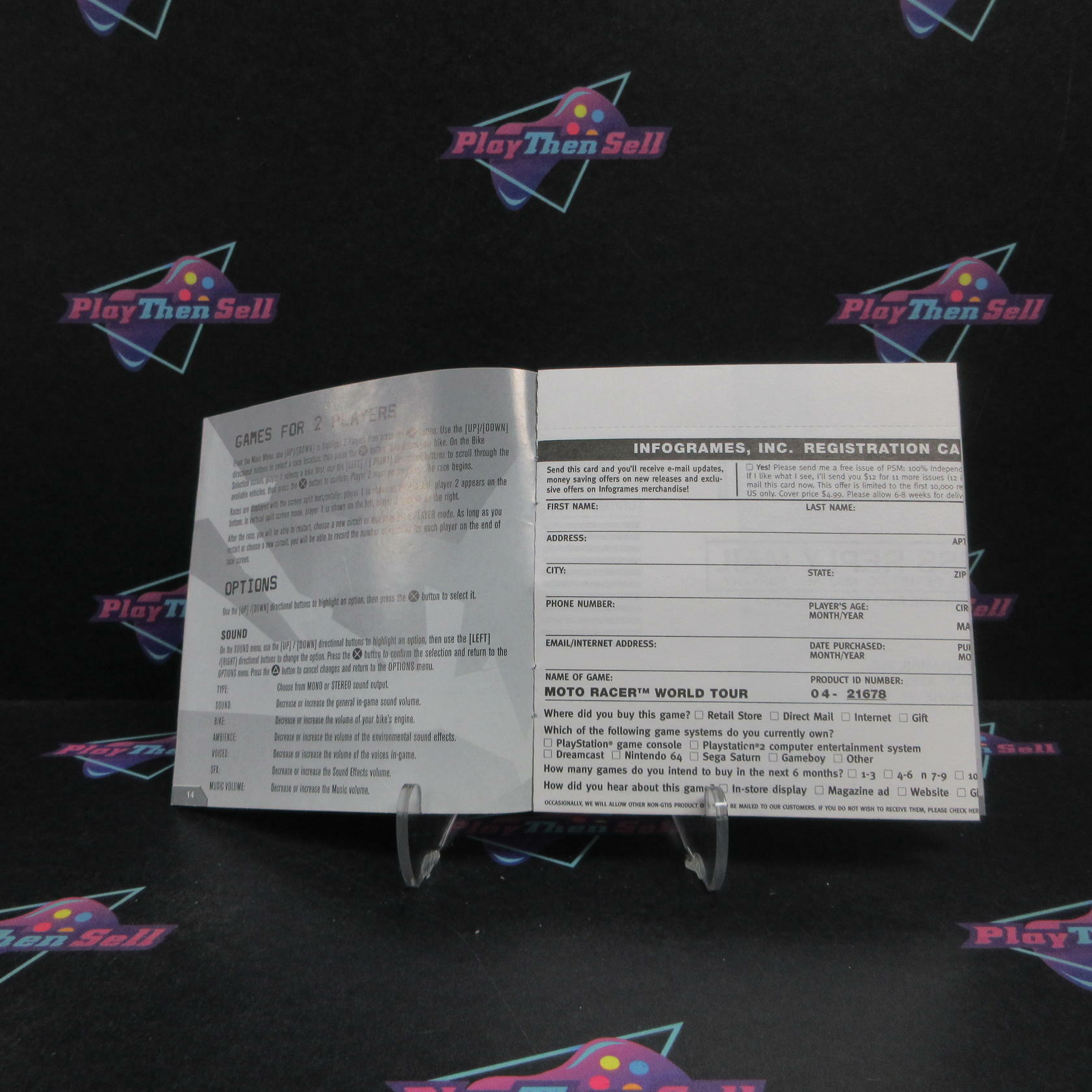 Moto Racer World Tour PS1 PlayStation 1 + Reg Card Complete - Very Good