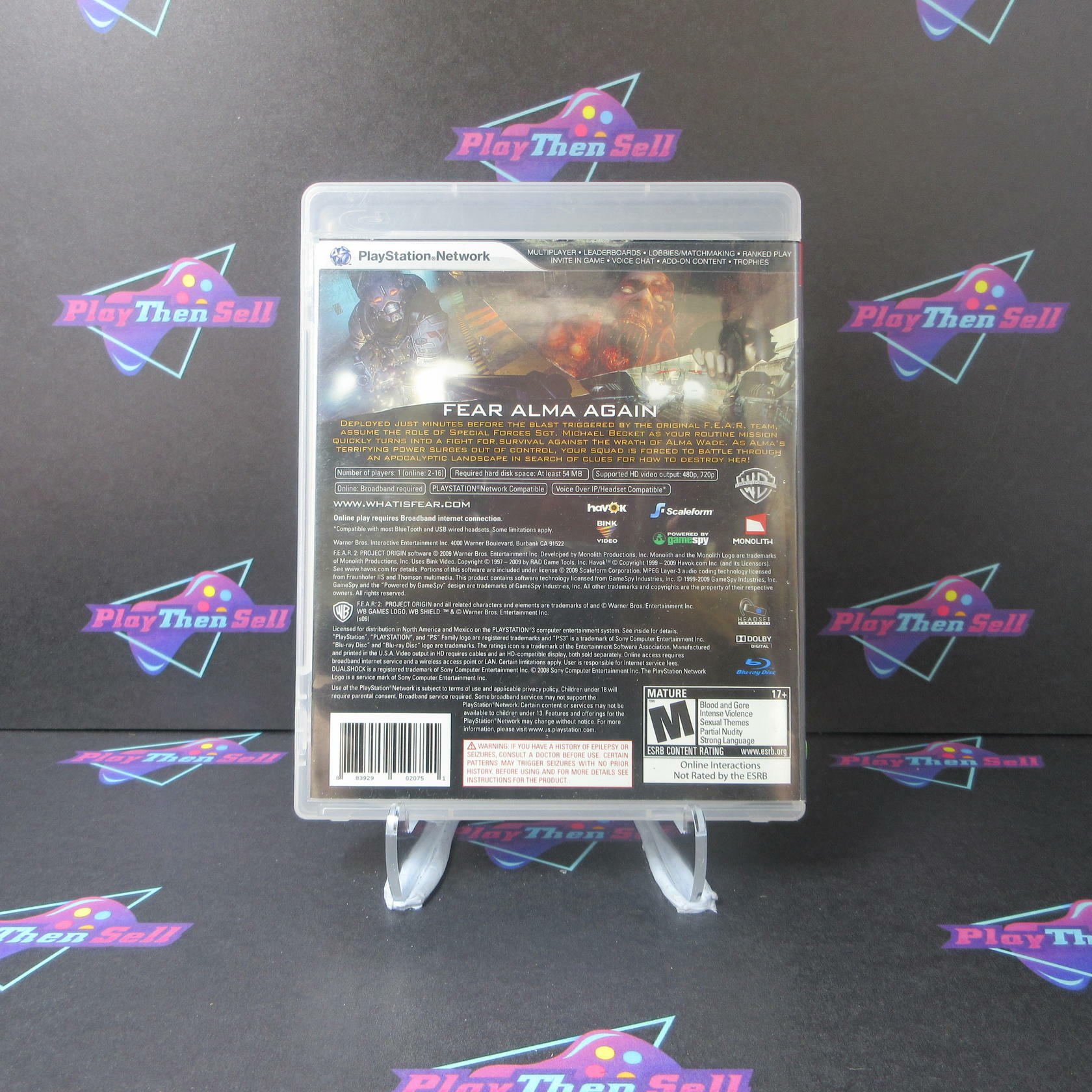 F.E.A.R. FEAR 2 Project Origin PS3 PlayStation 3 - Very Good