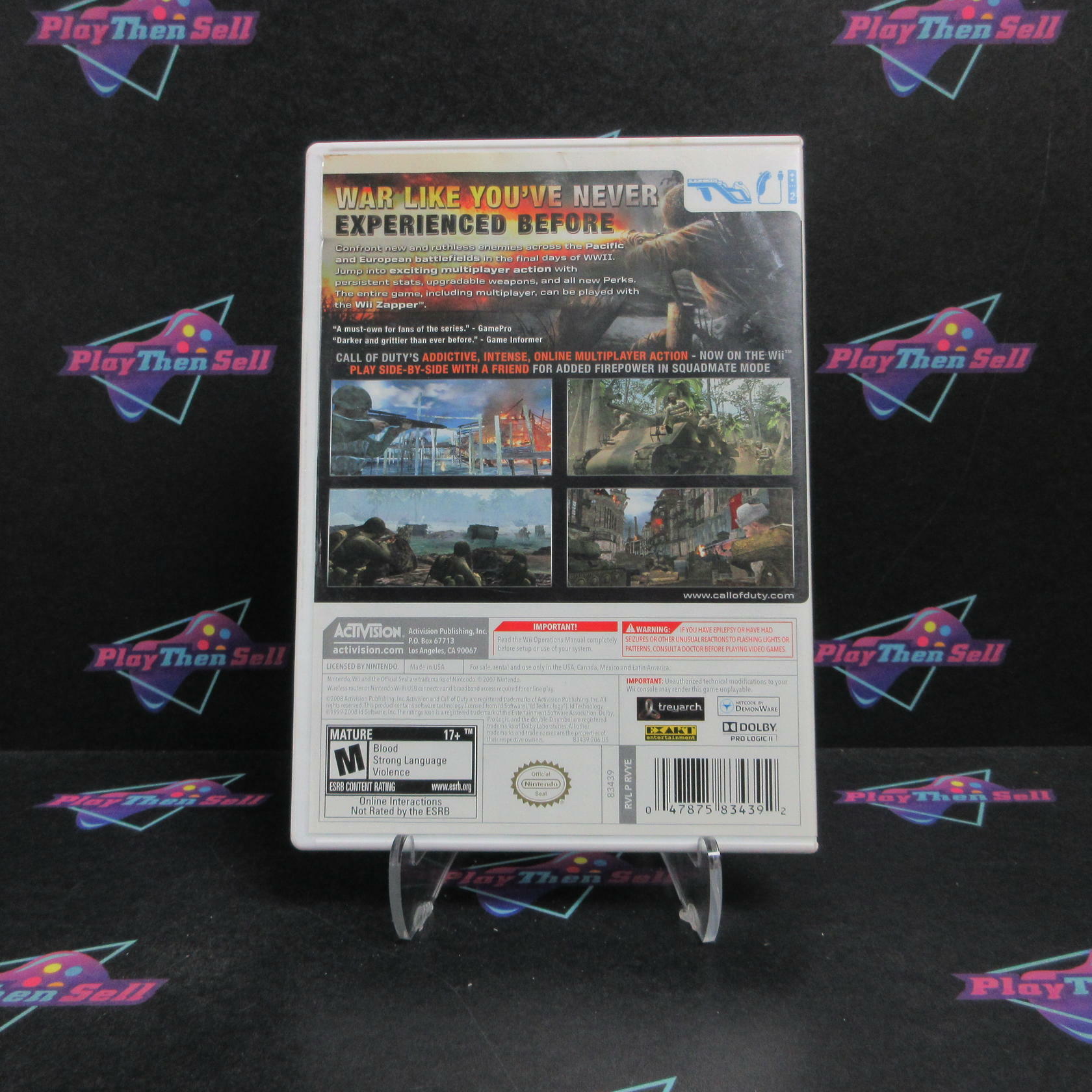 Call of Duty World At War Nintendo Wii Complete - Very Good