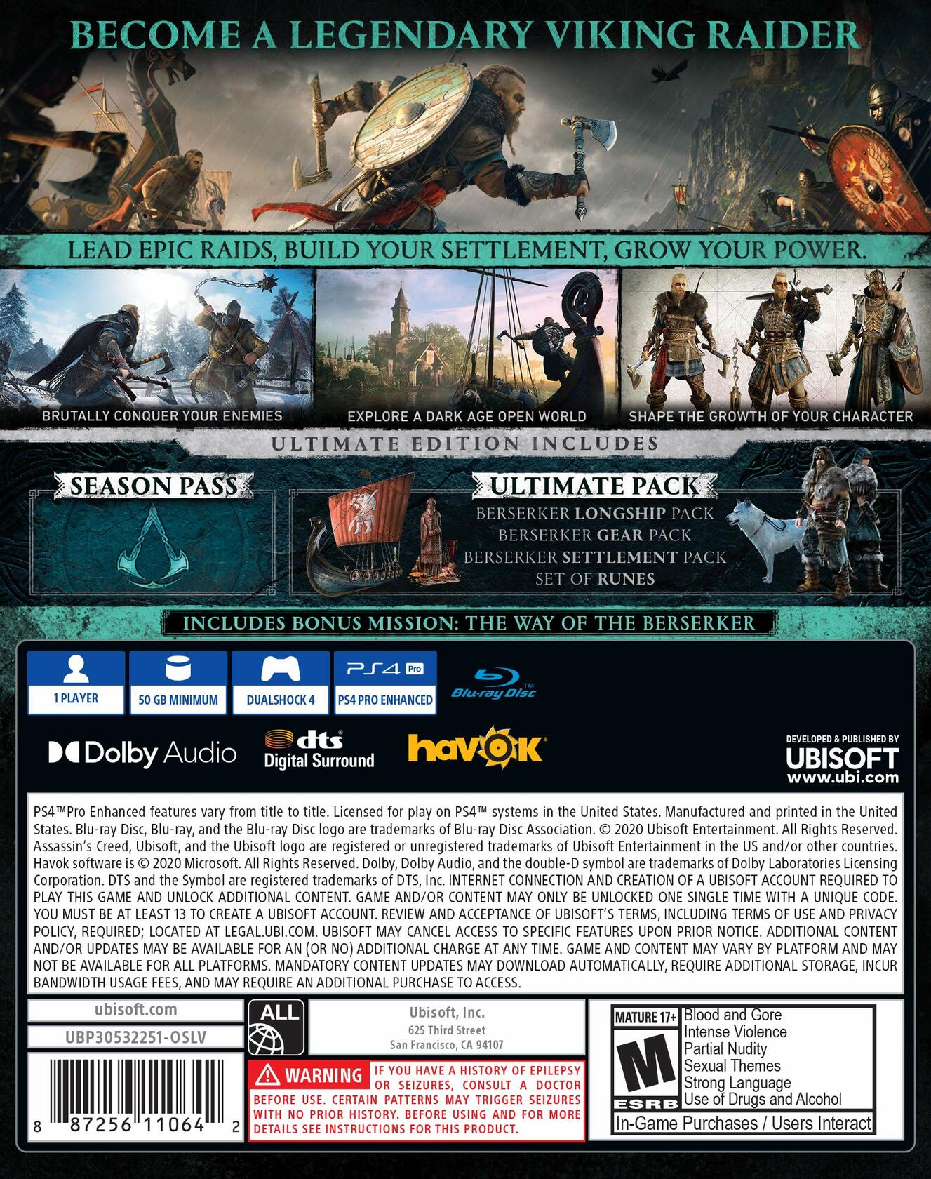 Assassin's Creed Valhalla PS4 PlayStation 4 Complete - Very Good