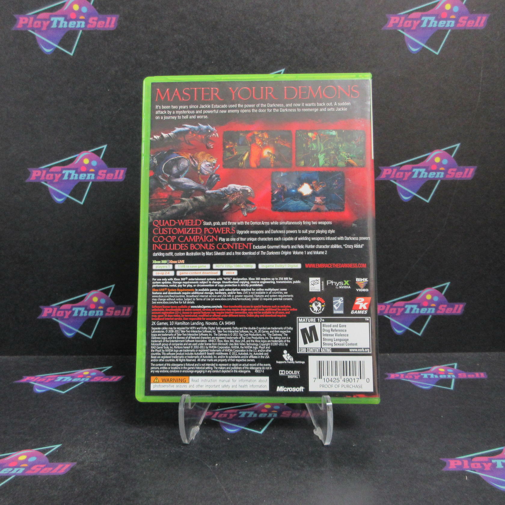 The Darkness ll 2 Limited Edition Xbox 360 + Poster Complete - Very Good