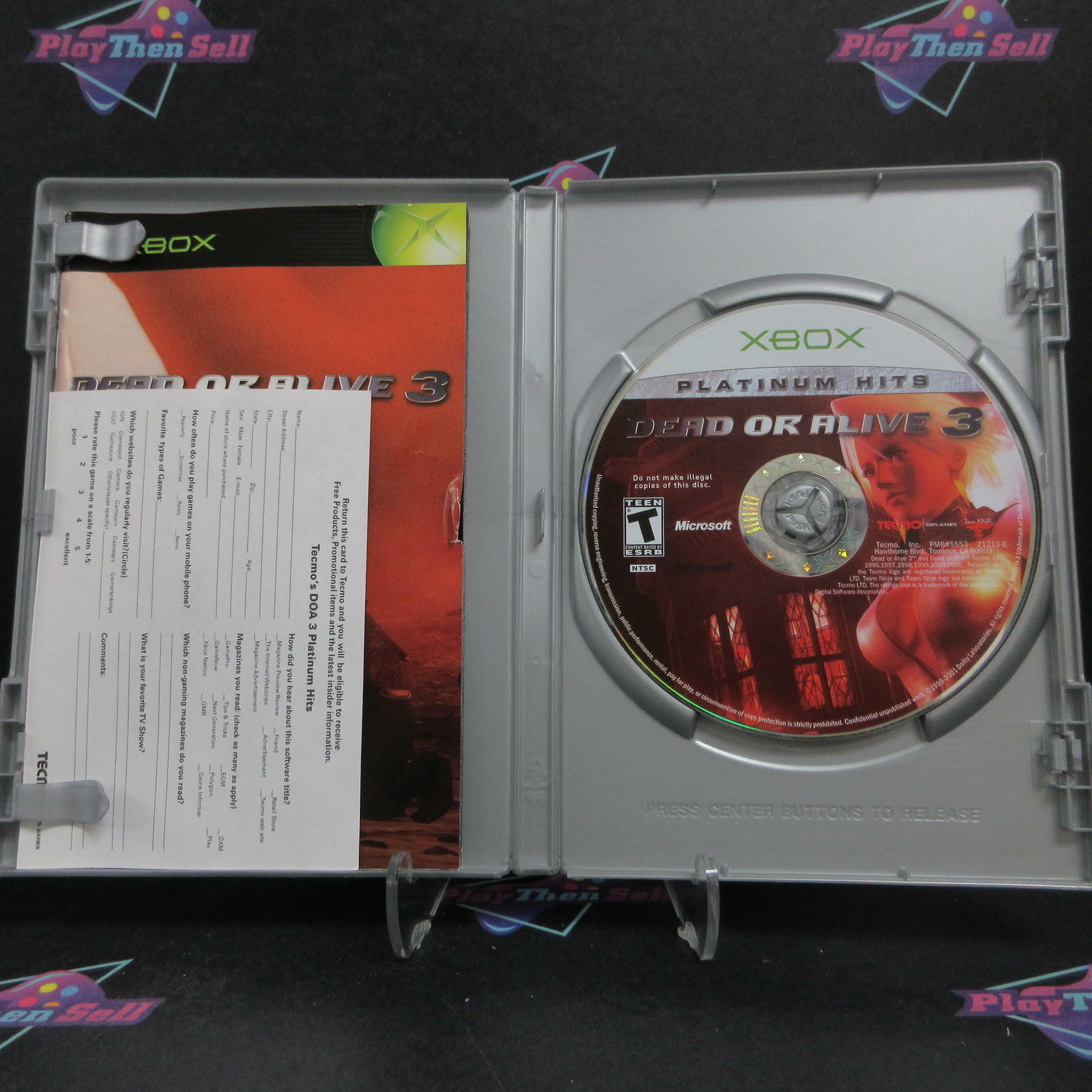 Dead Or Alive 3 Xbox PH + Reg Card Complete - Very Good