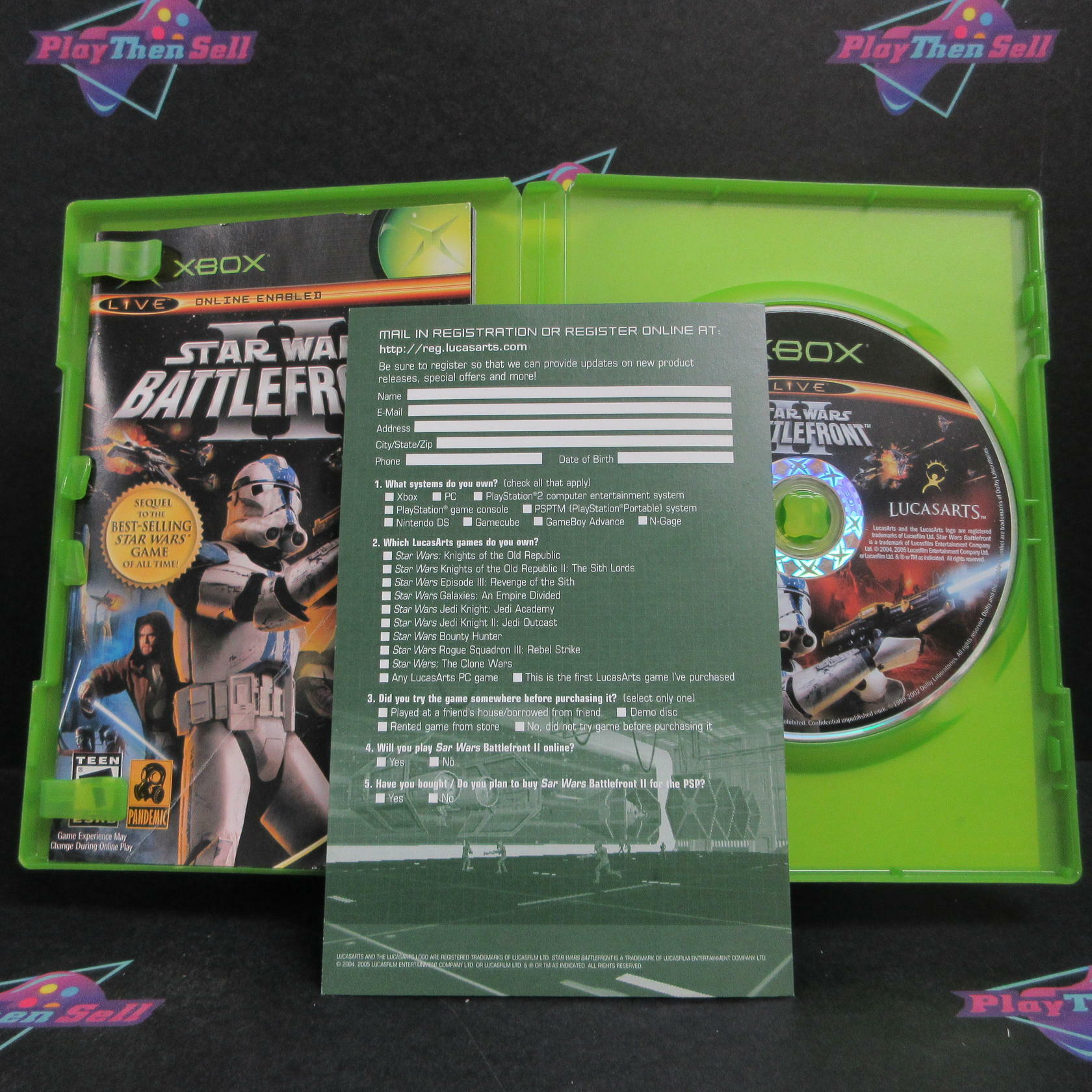 Star Wars Battlefront II Xbox + Reg Card Complete - Very Good