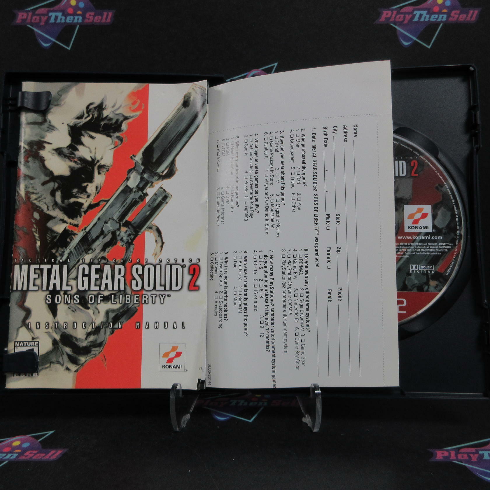 Metal Gear Solid 2 Sons of Liberty PS2 PlayStation 2 GH + Reg CIB - Very Good