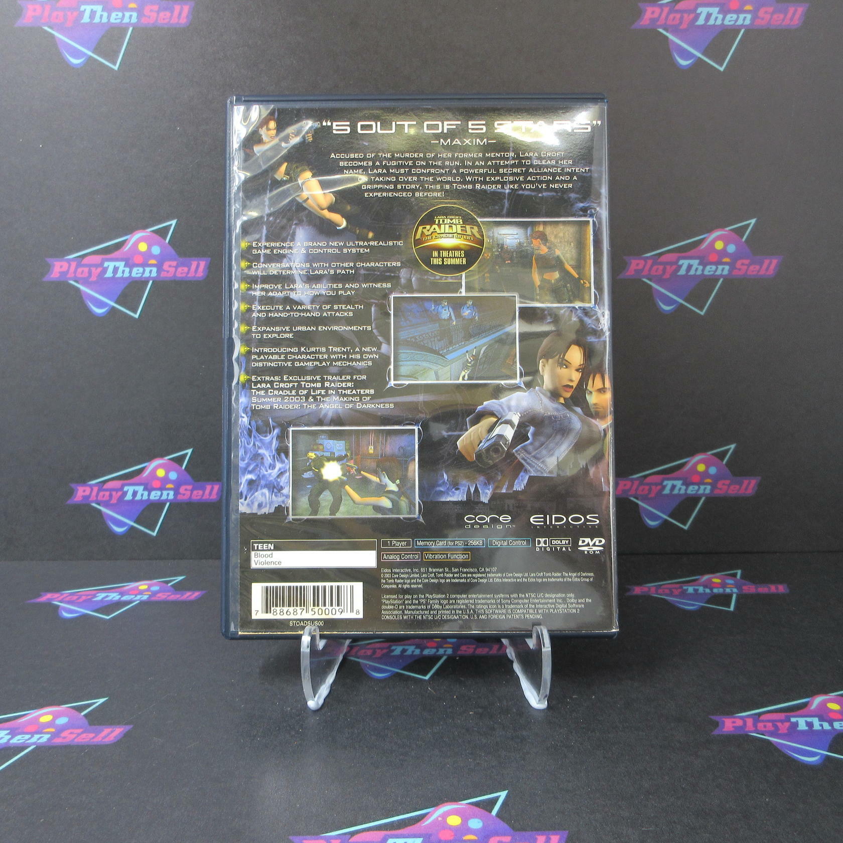 Tomb Raider Angel Of Darkness PS2 PlayStation 2 + Reg Card Complete - Very Good