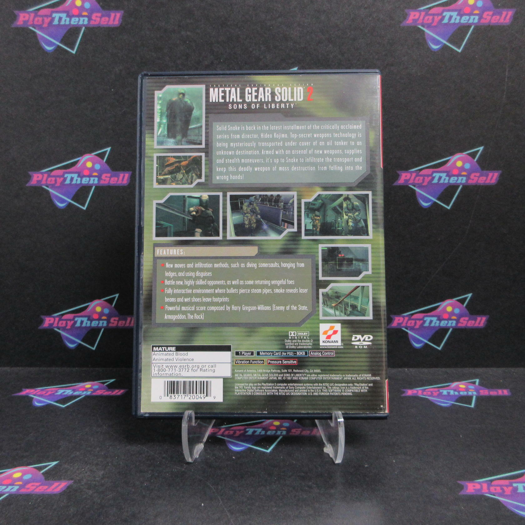 Metal Gear Solid 2 Sons of Liberty PS2 PlayStation 2 GH + Reg CIB - Very Good