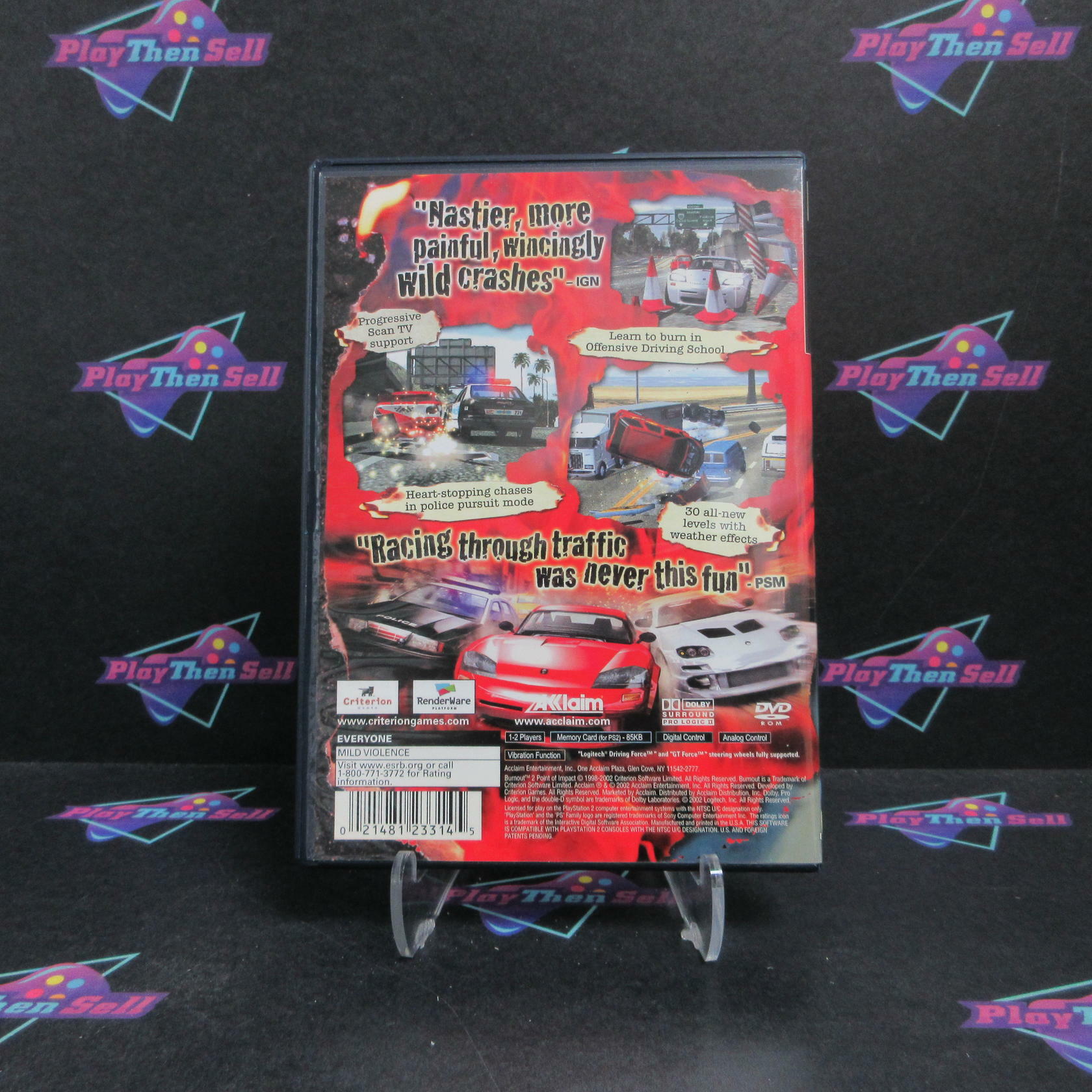 Burnout 2 Point of Impact PS2 PlayStation 2 + Reg Card Complete - Excellent