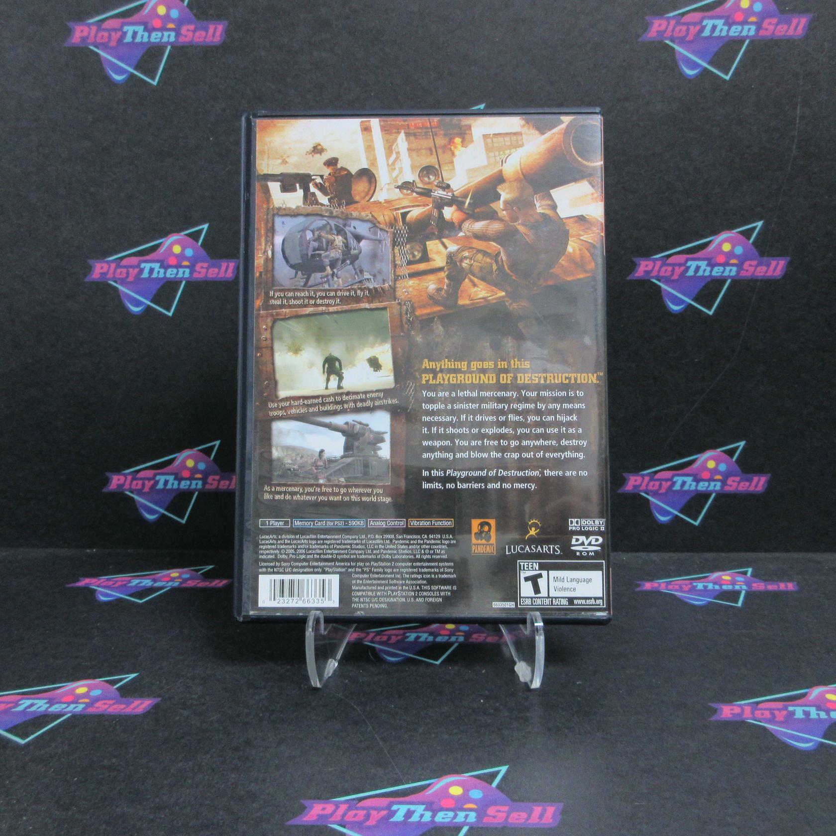 Mercenaries Playground of Destruction PS2 GH + Reg Card Complete - Very Good