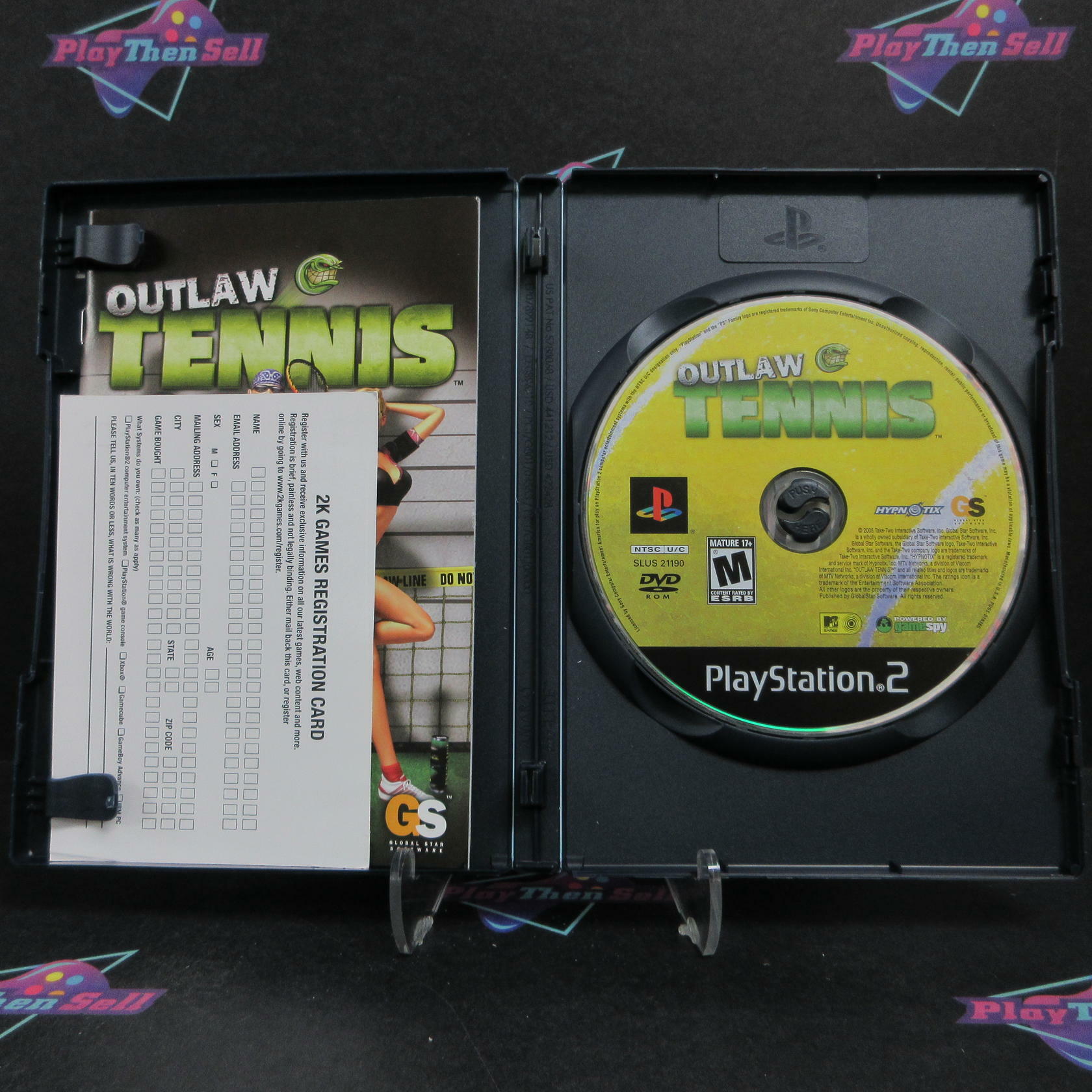 Outlaw Tennis PS2 PlayStation 2 + Reg Card Complete - Excellent