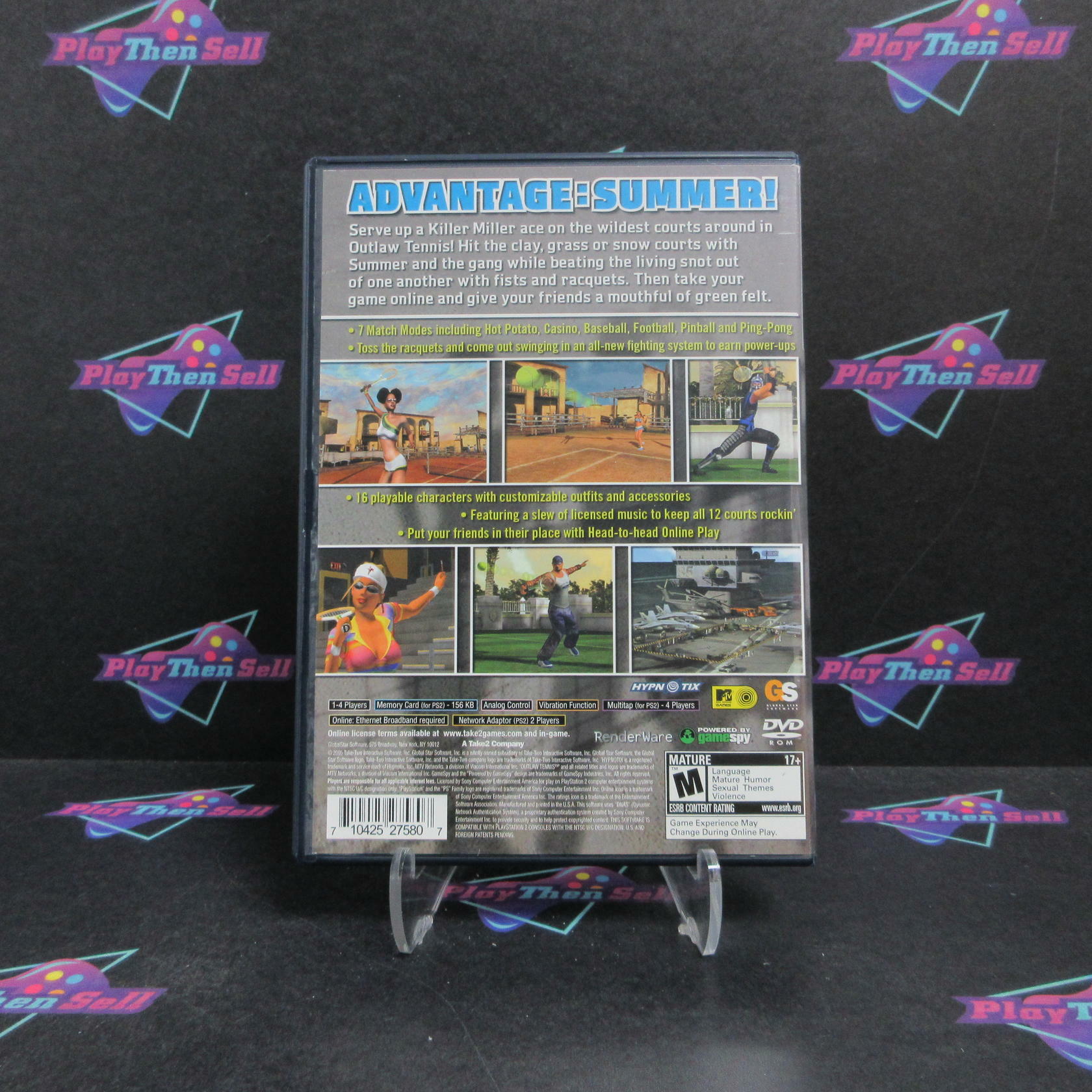 Outlaw Tennis PS2 PlayStation 2 + Reg Card Complete - Excellent
