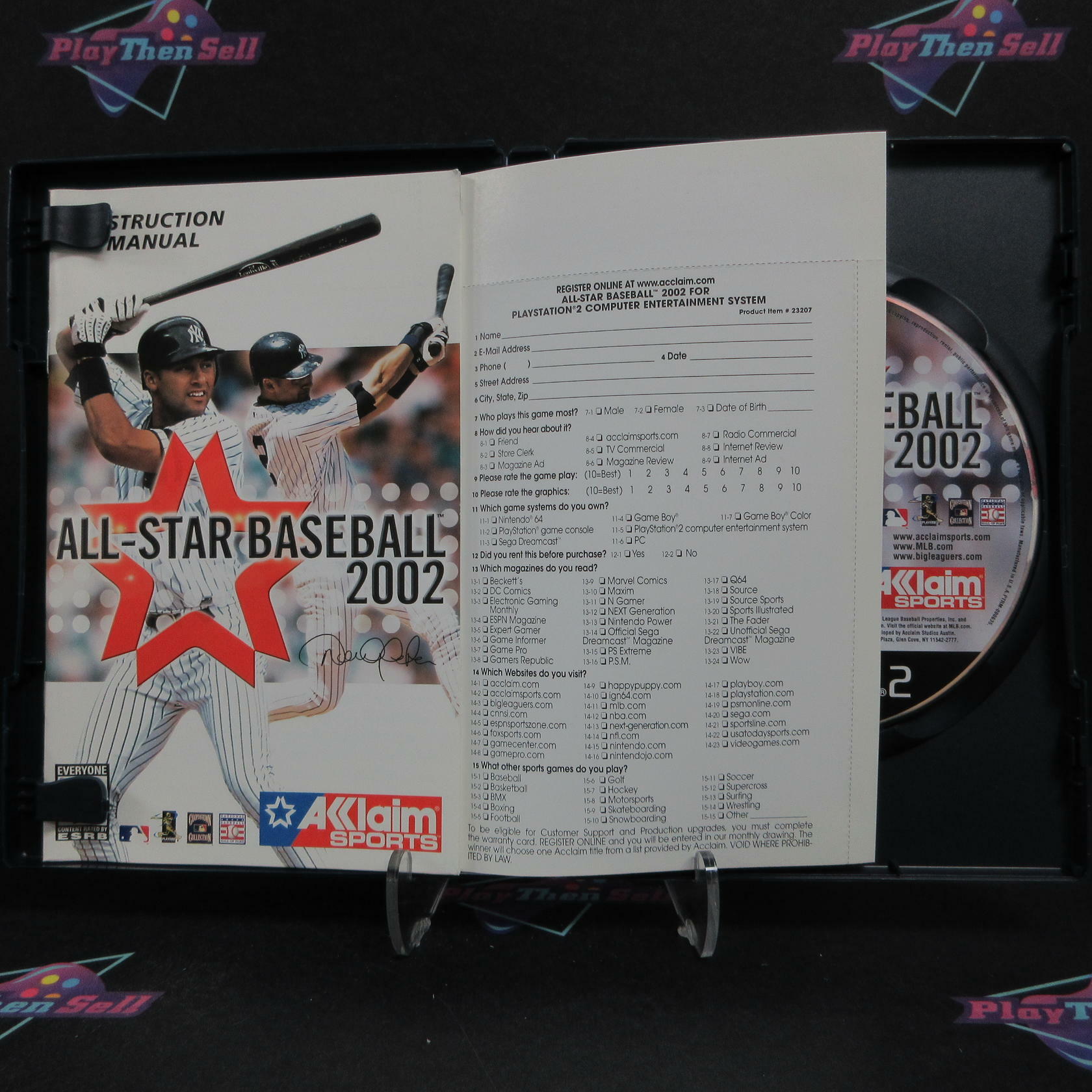 All Star Baseball 2002 PS2 PlayStation 2 + Reg Card Complete - Excellent