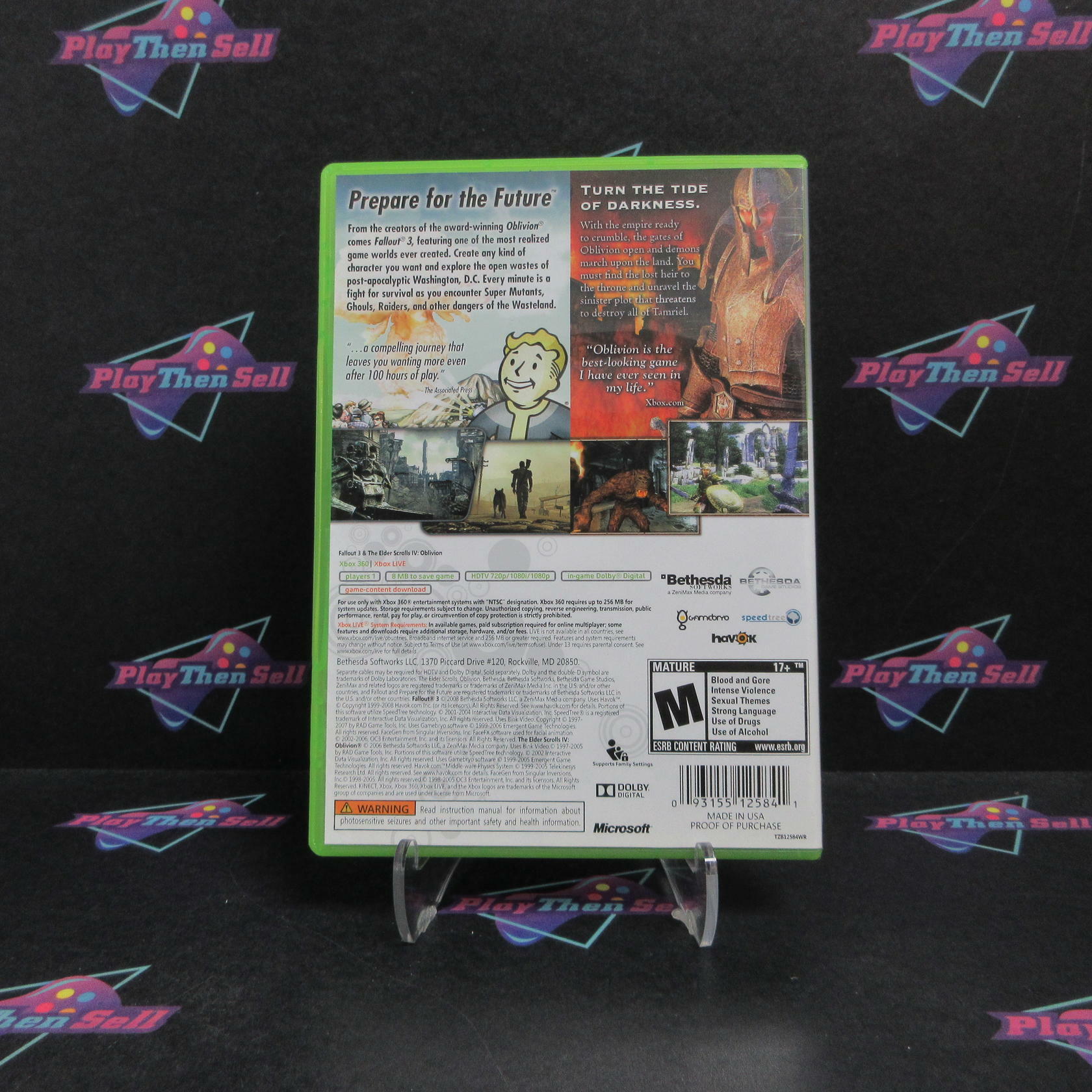 Fallout 3 & Oblivion Double Pack Xbox 360 PH Complete - Excellent