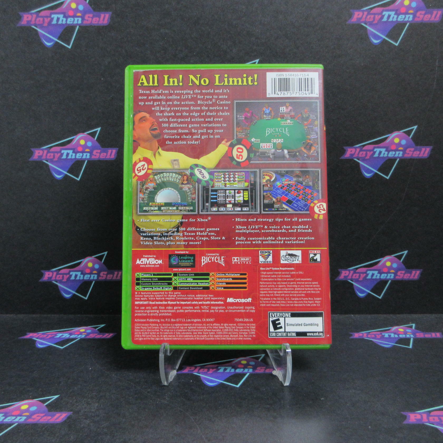 Bicycle Casino 2005 Xbox + Reg Card Complete - Refurbished