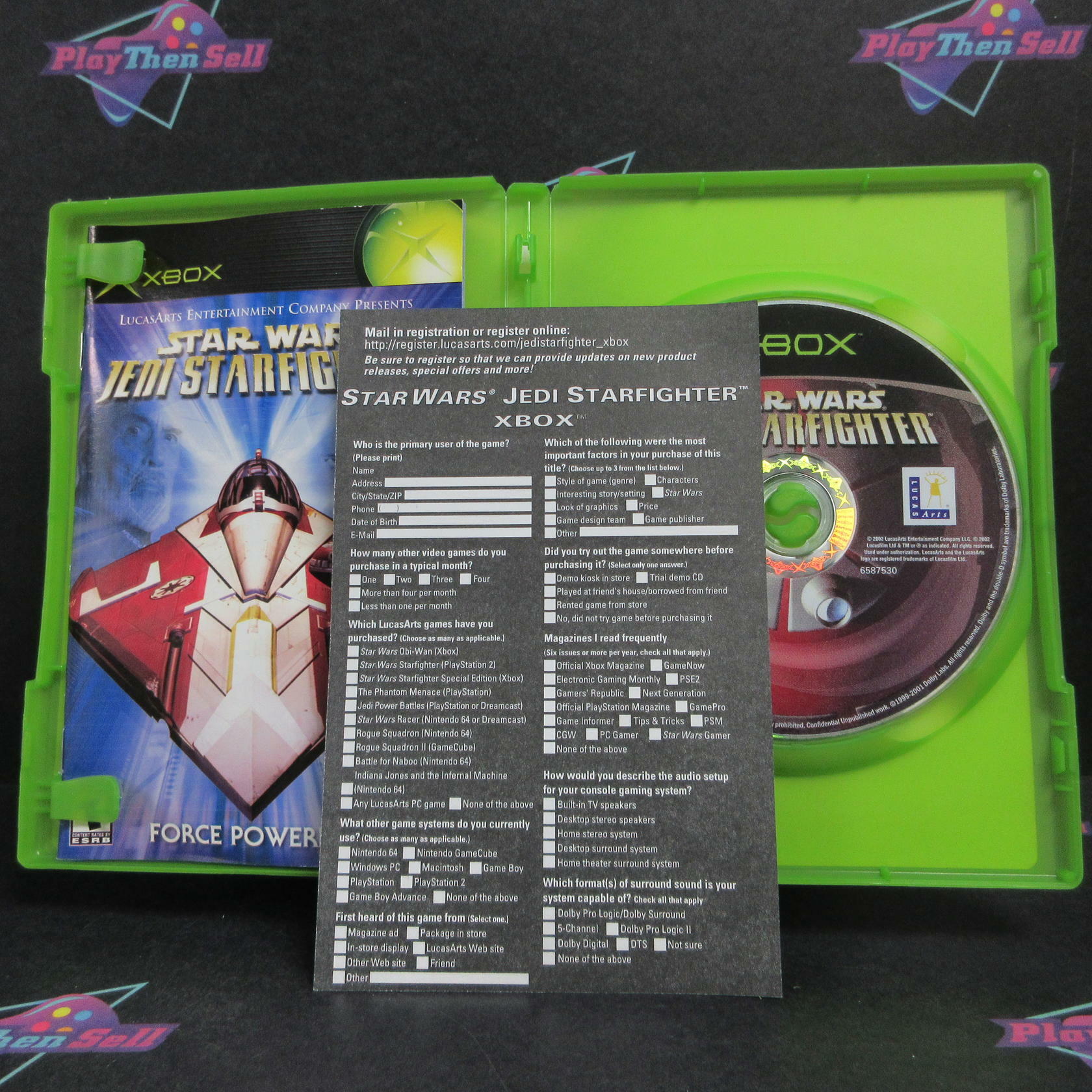 Star Wars Jedi Starfighter Xbox + Reg Card Complete - Excellent