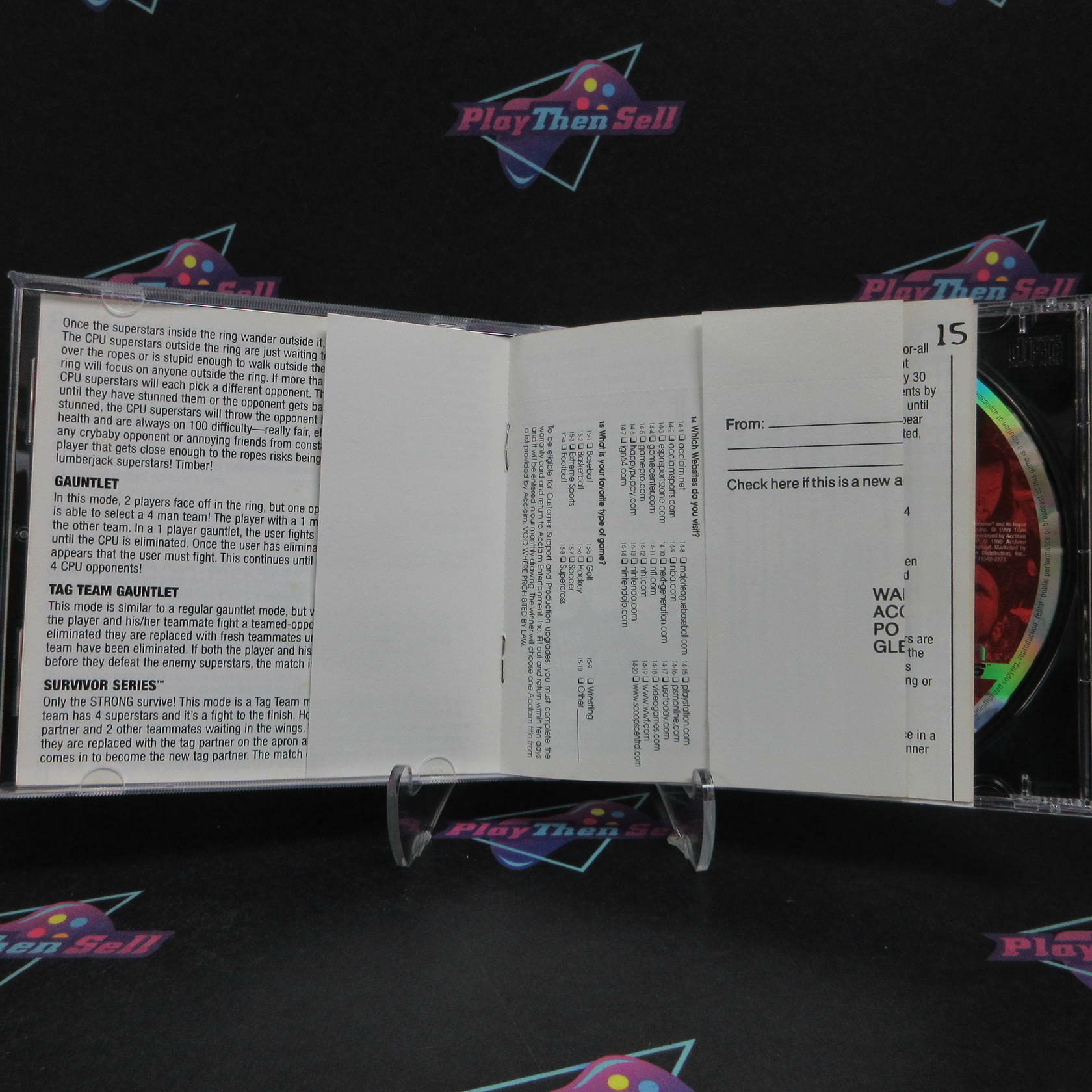 WWF Attitude PS1 PlayStation 1 + Reg Card Complete - Refurbished