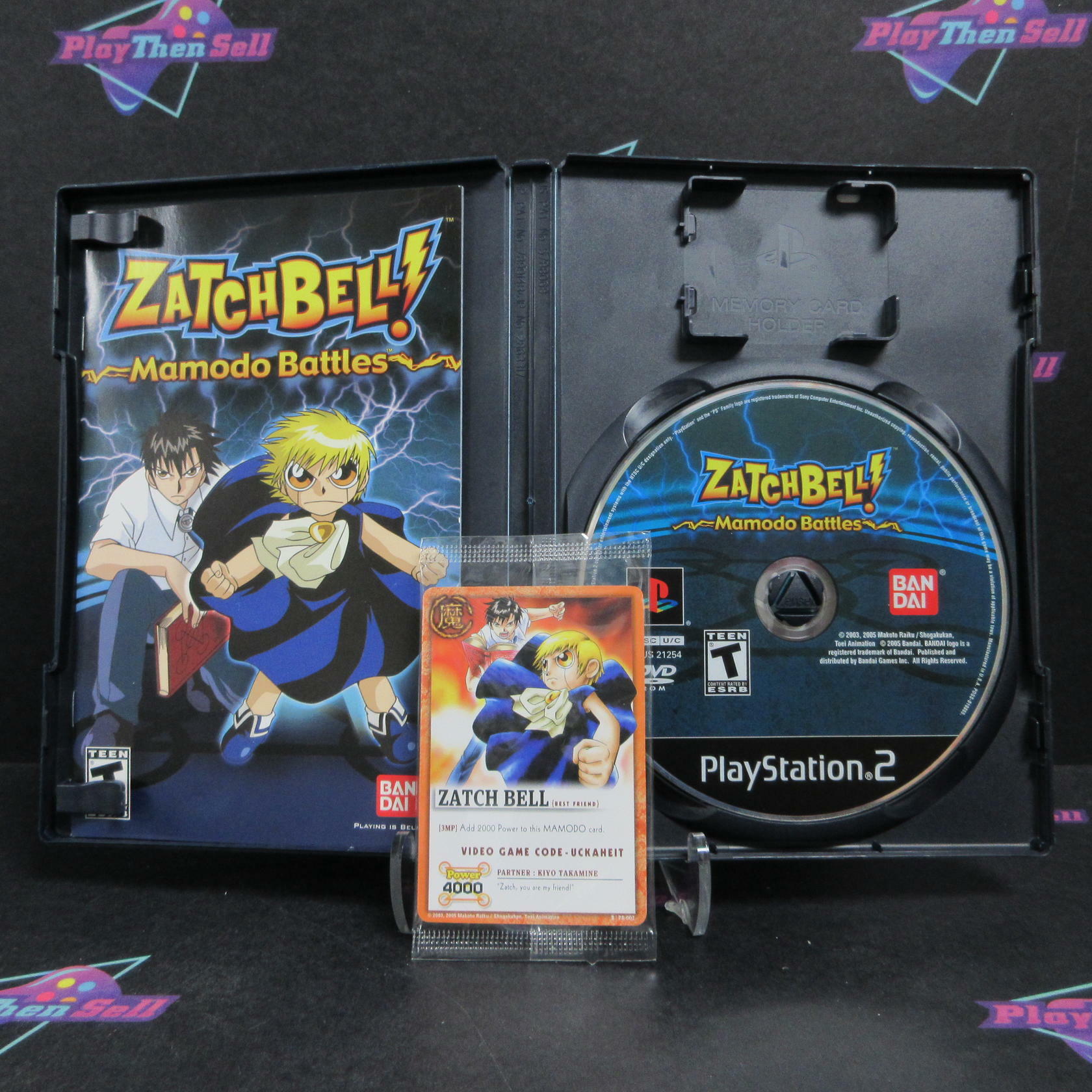 Zatch Bell Mamodo Battles PS2 PlayStation 2 + Trading Card Complete - Very Good
