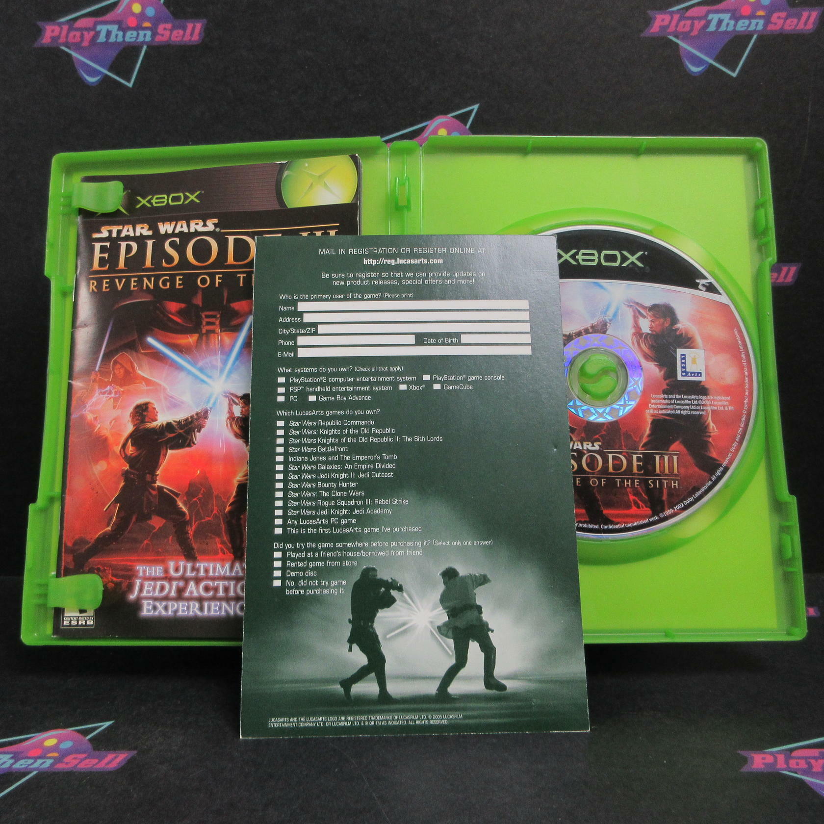 Star Wars Episode III Revenge of the Sith Xbox + Reg Card Complete - Very Good