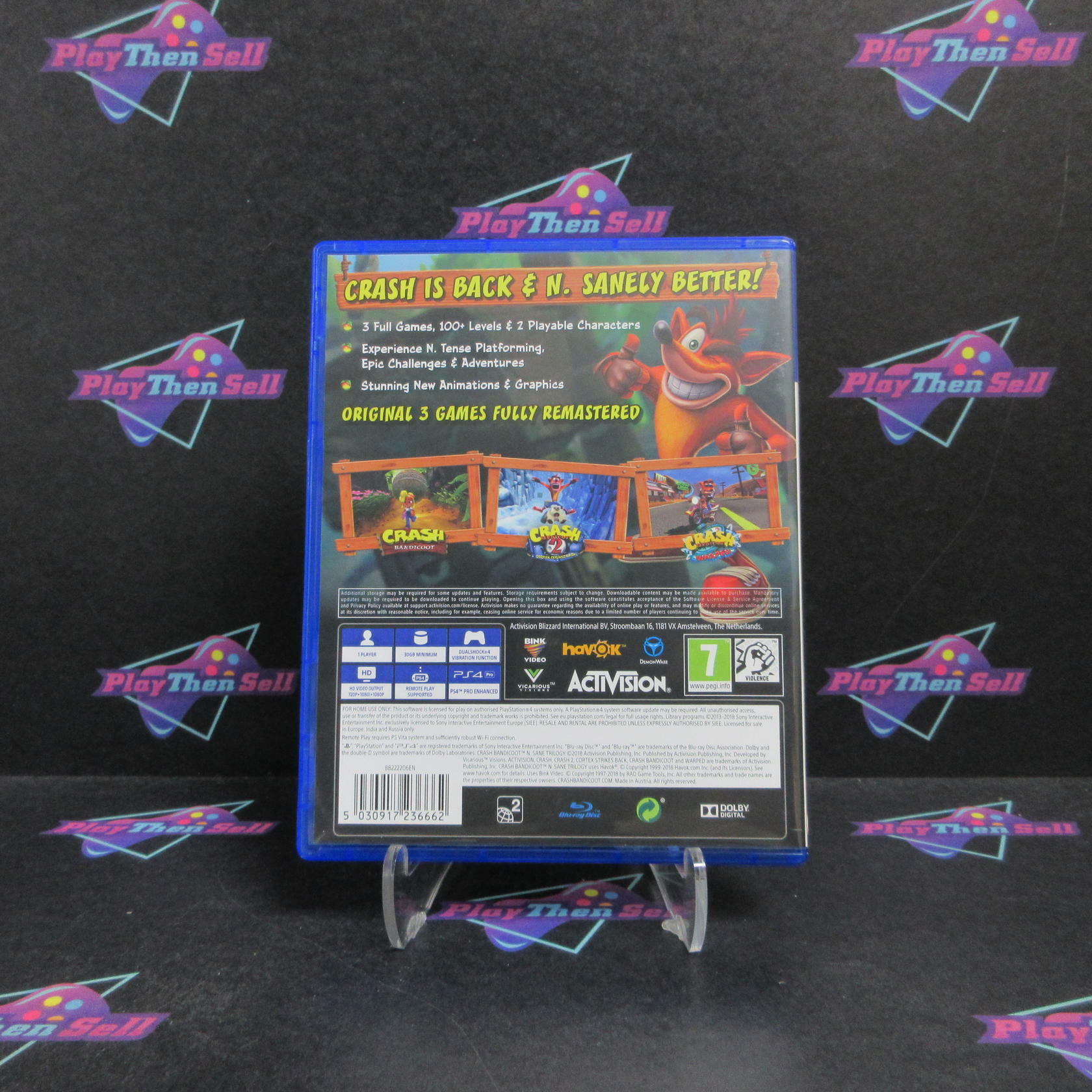 Crash Bandicoot N Sane Trilogy PS4 PlayStation 4 PAL - Like New