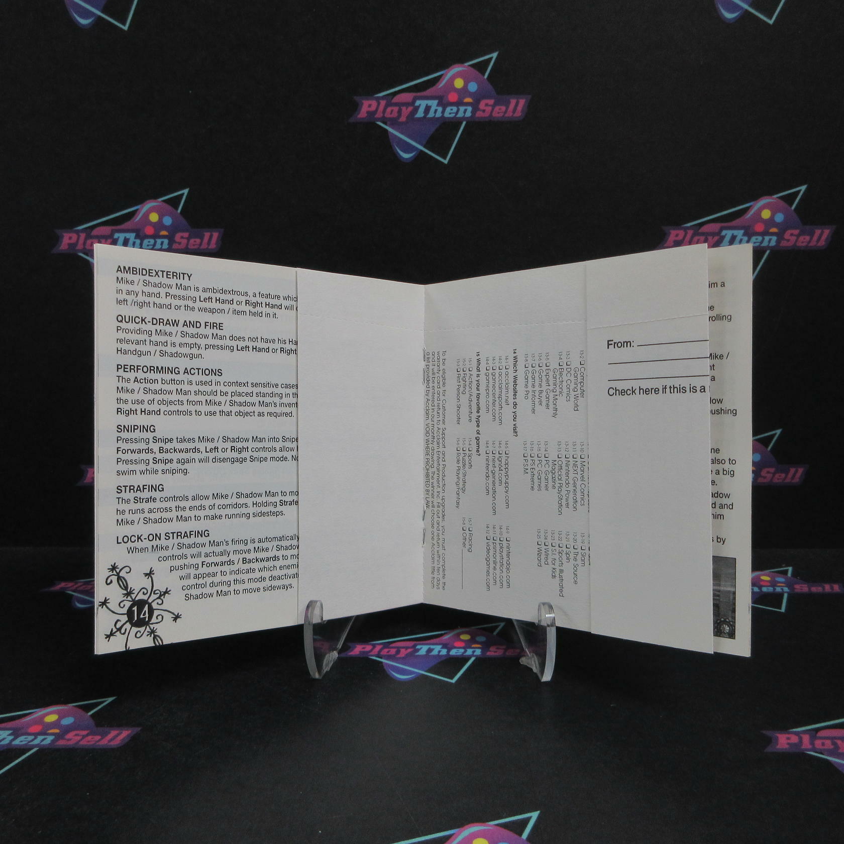 Shadow Man PS1 PlayStation 1 + Reg Card Complete - Refurbished