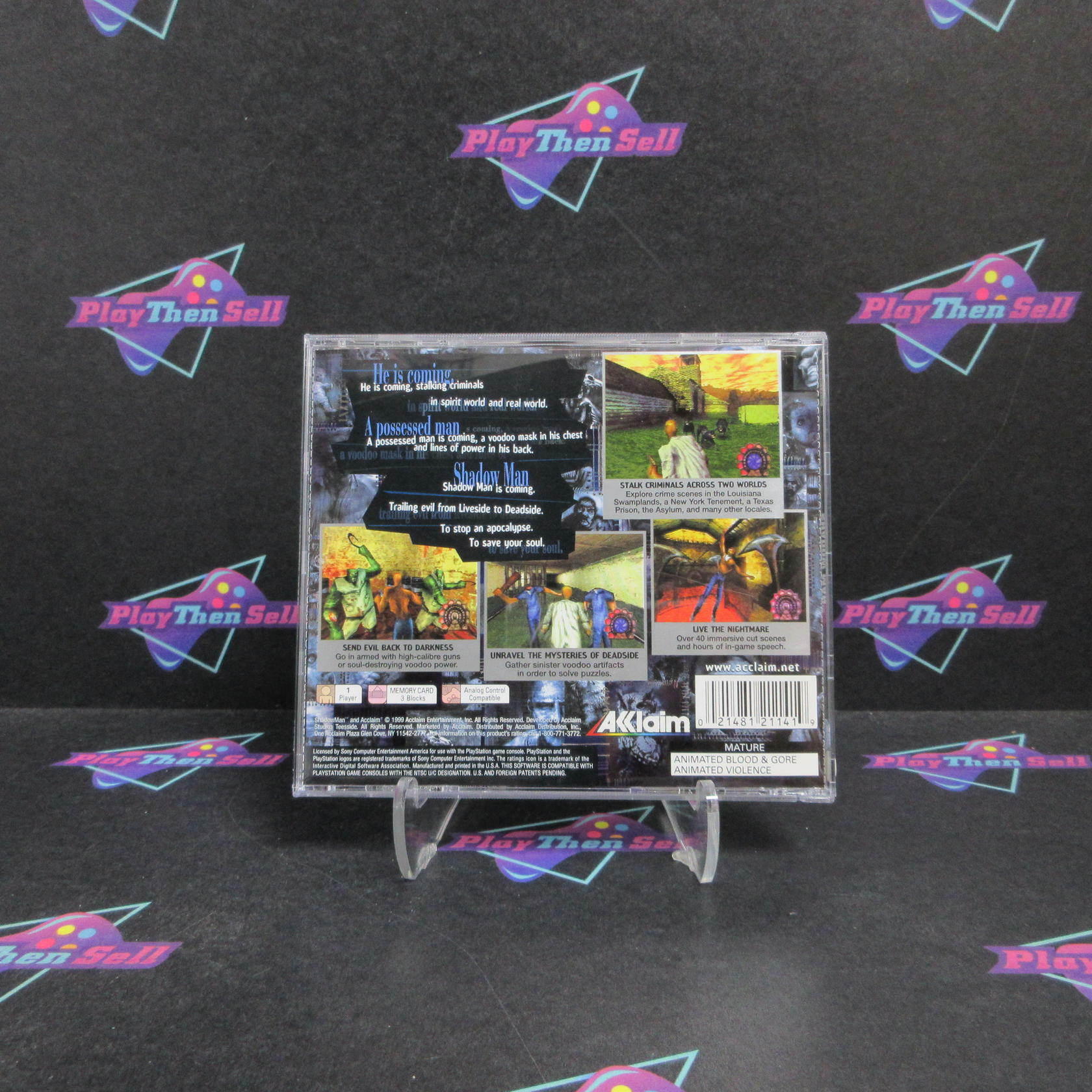 Shadow Man PS1 PlayStation 1 + Reg Card Complete - Refurbished