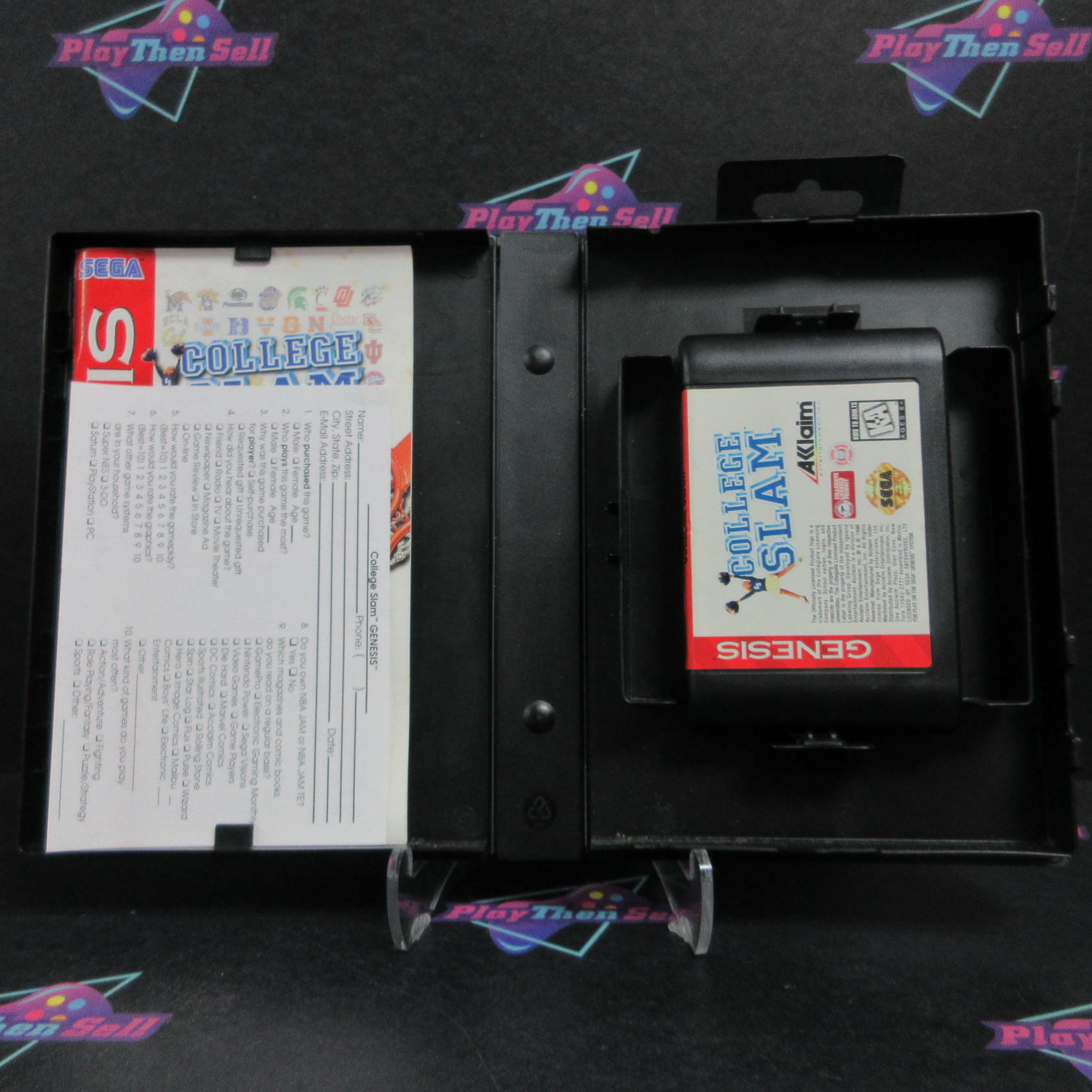 College Slam Sega Genesis + Reg Card Complete - Refurbished