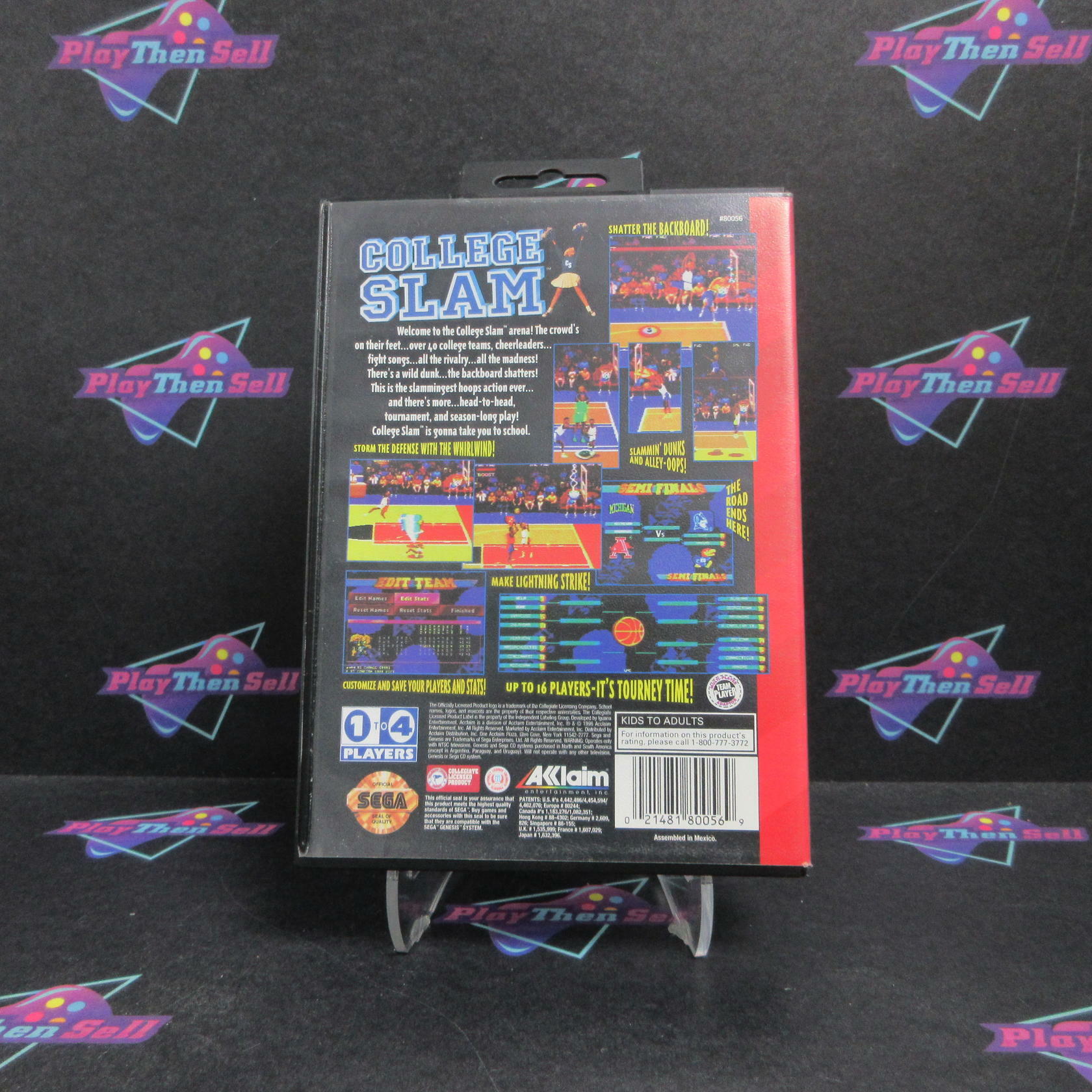 College Slam Sega Genesis + Reg Card Complete - Refurbished