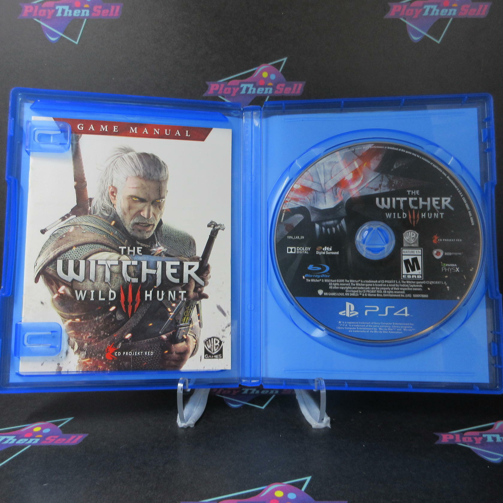 The Witcher 3 Wild Hunt PlayStation 4 PS4 + Stickers/Map Complete - Refurbished