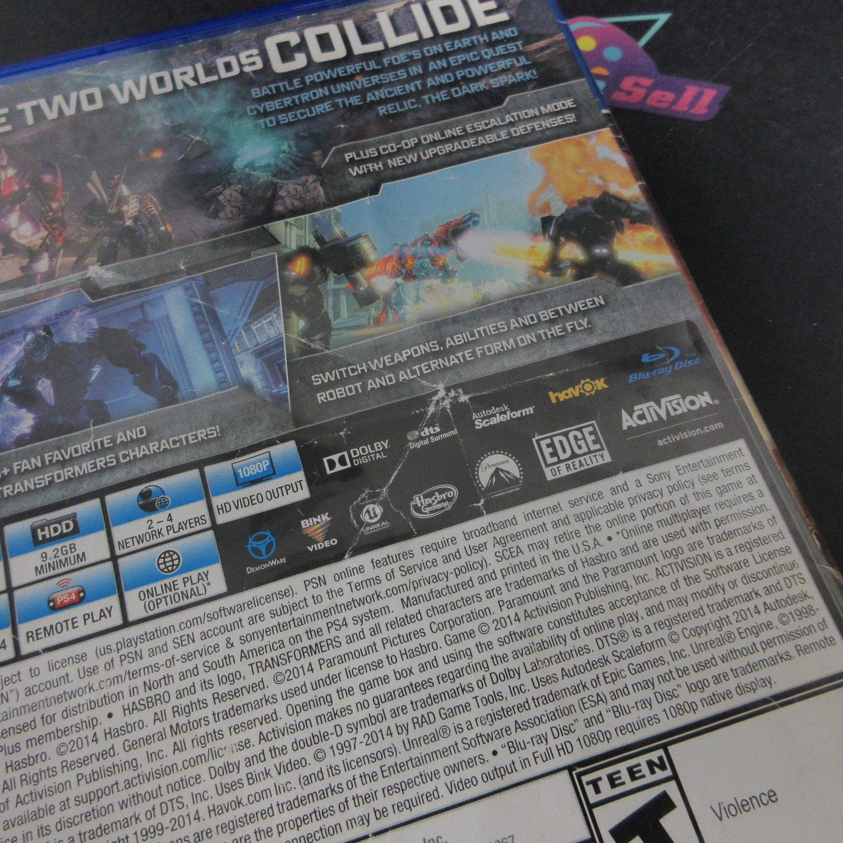 Transformers Rise of the Dark Spark PS4 PlayStation 4 Complete - Very Good