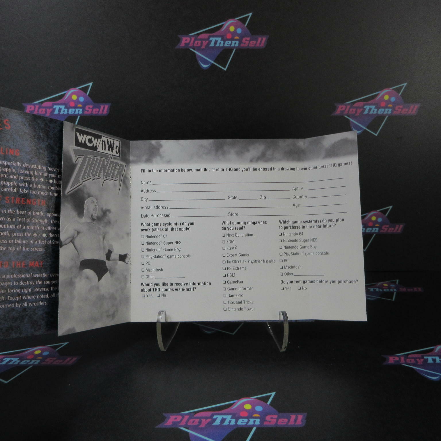 WCW NWO Thunder PS1 PlayStation 1 + Reg Card Complete - Refurbished