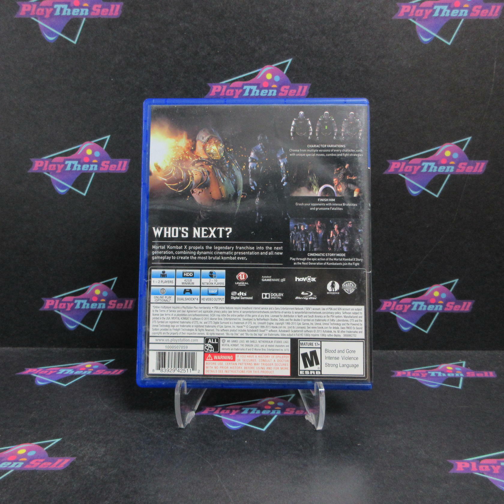 Mortal Kombat X PS4 PlayStation 4 Complete - Very Good