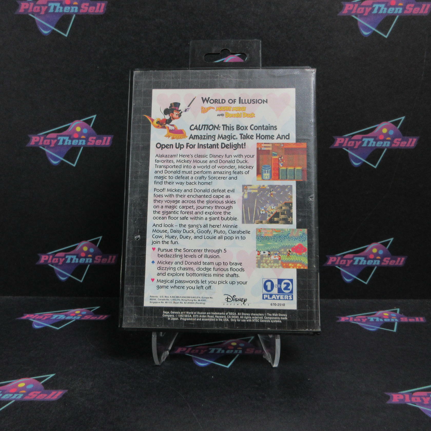 World of Illusion Disney Mickey Mouse & Donald Duck Sega Genesis CIB - Very Good