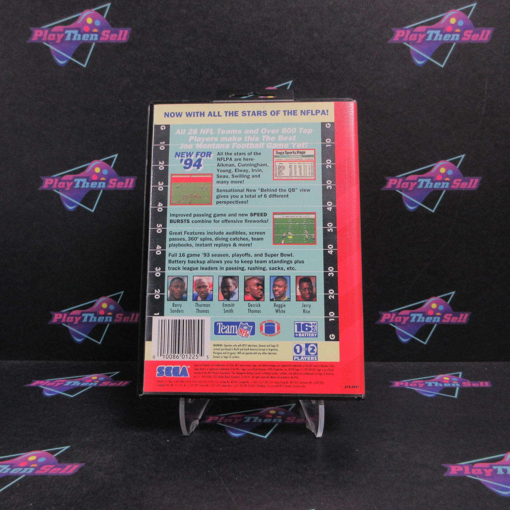 NFL Football '94 Starring Joe Montana Sega Genesis Complete - Refurbished