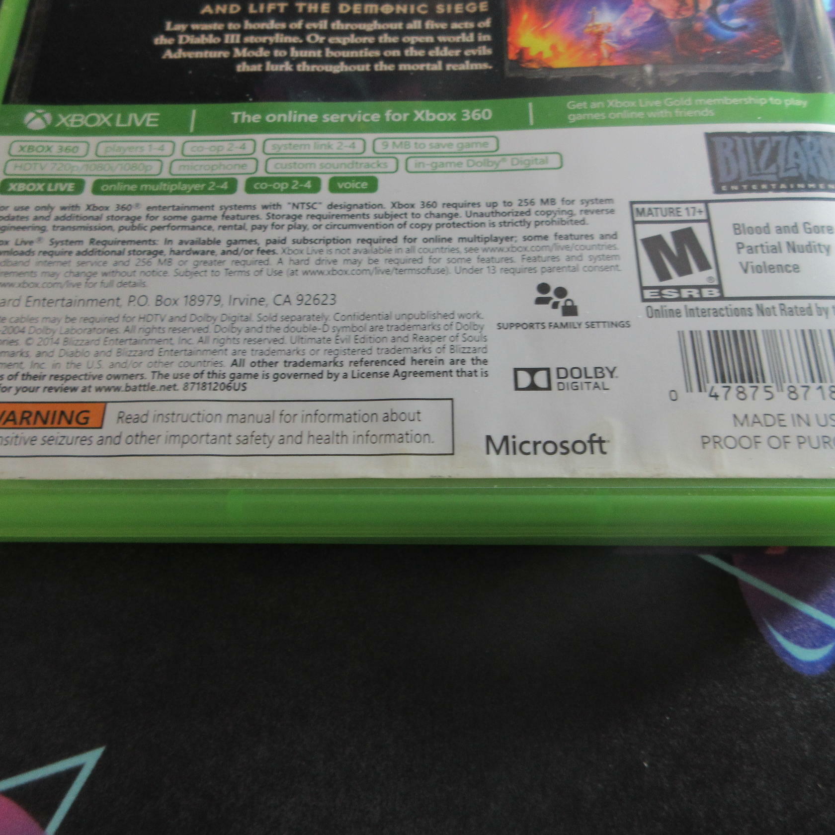 Diablo III Ultimate Evil Edition Xbox 360 Complete - Very Good